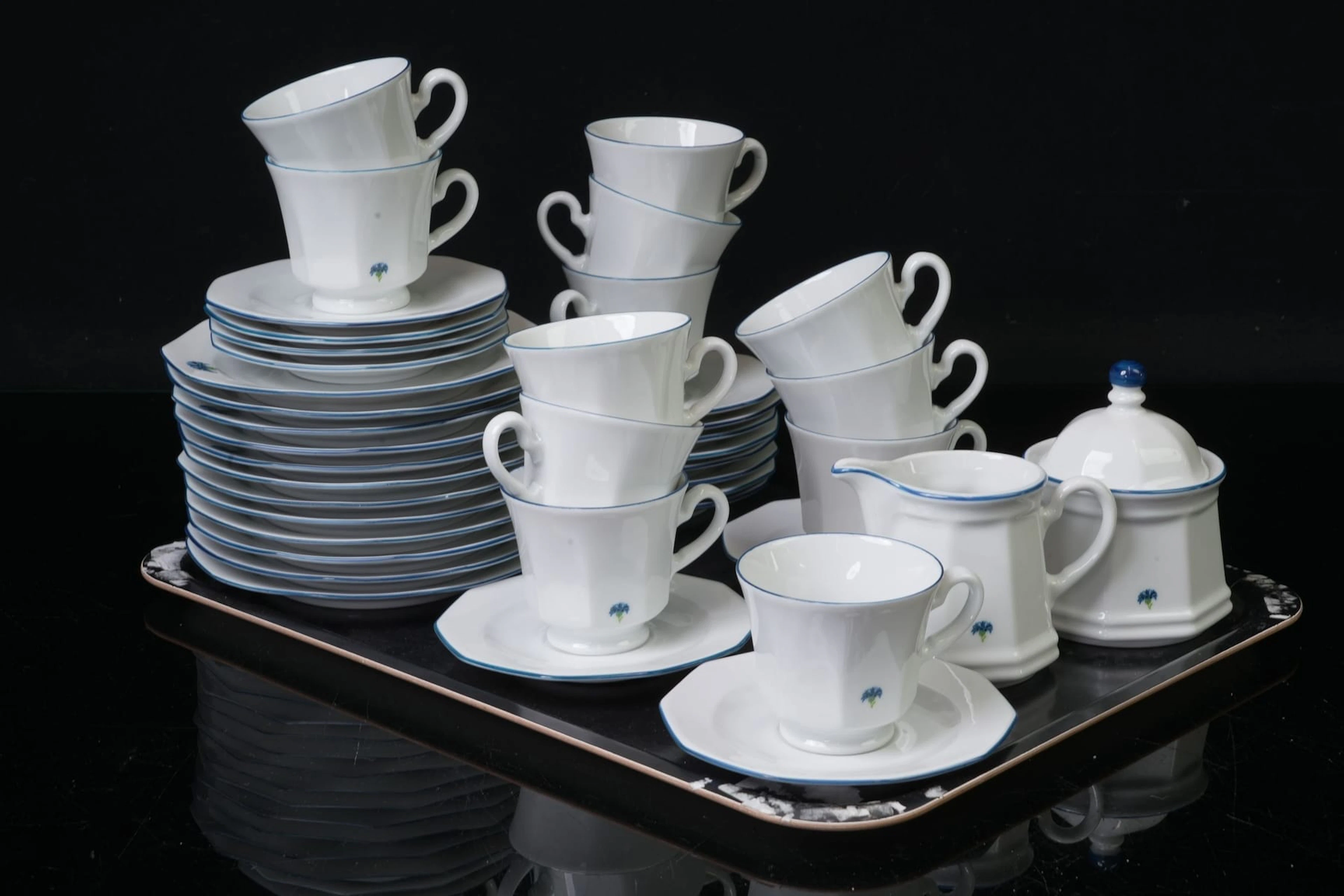 KAFFESERVISDELAR, 29 delar, "Blåklint", Boda Shop