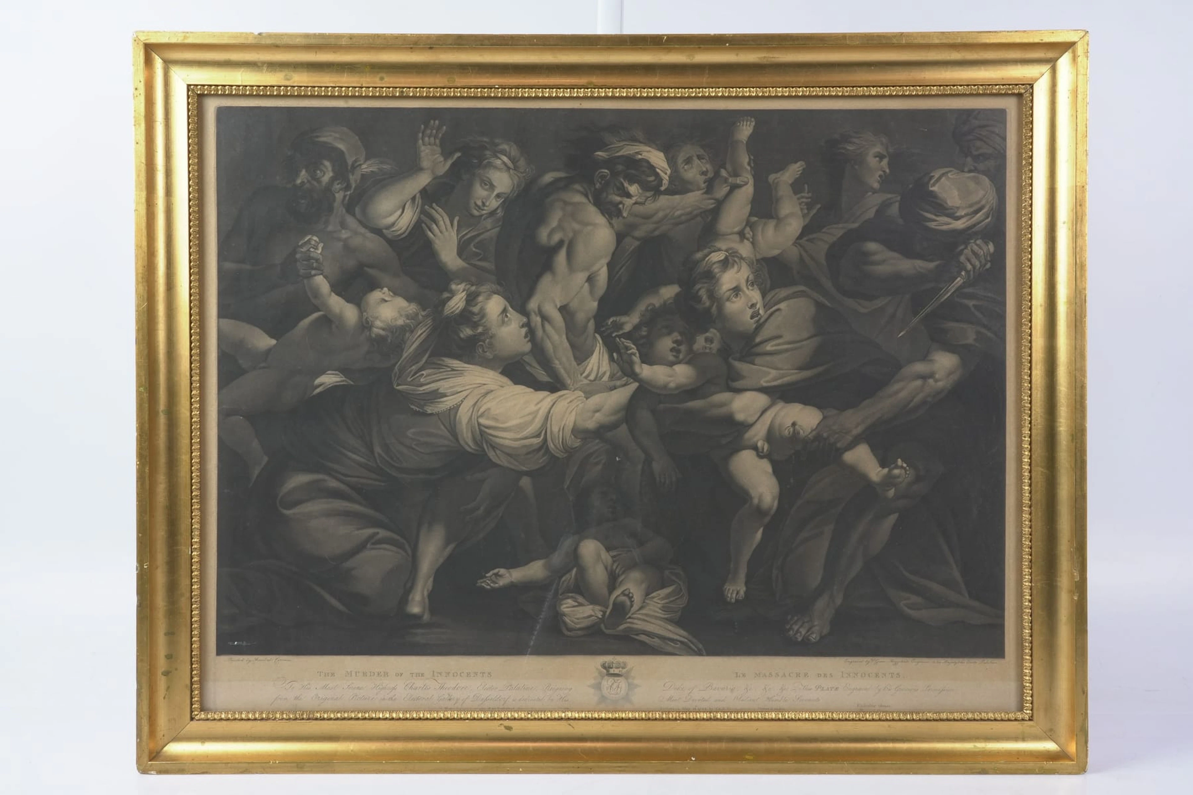 KOPPARSTICK, efter Annibal Carracci, "The murder of the innocents"