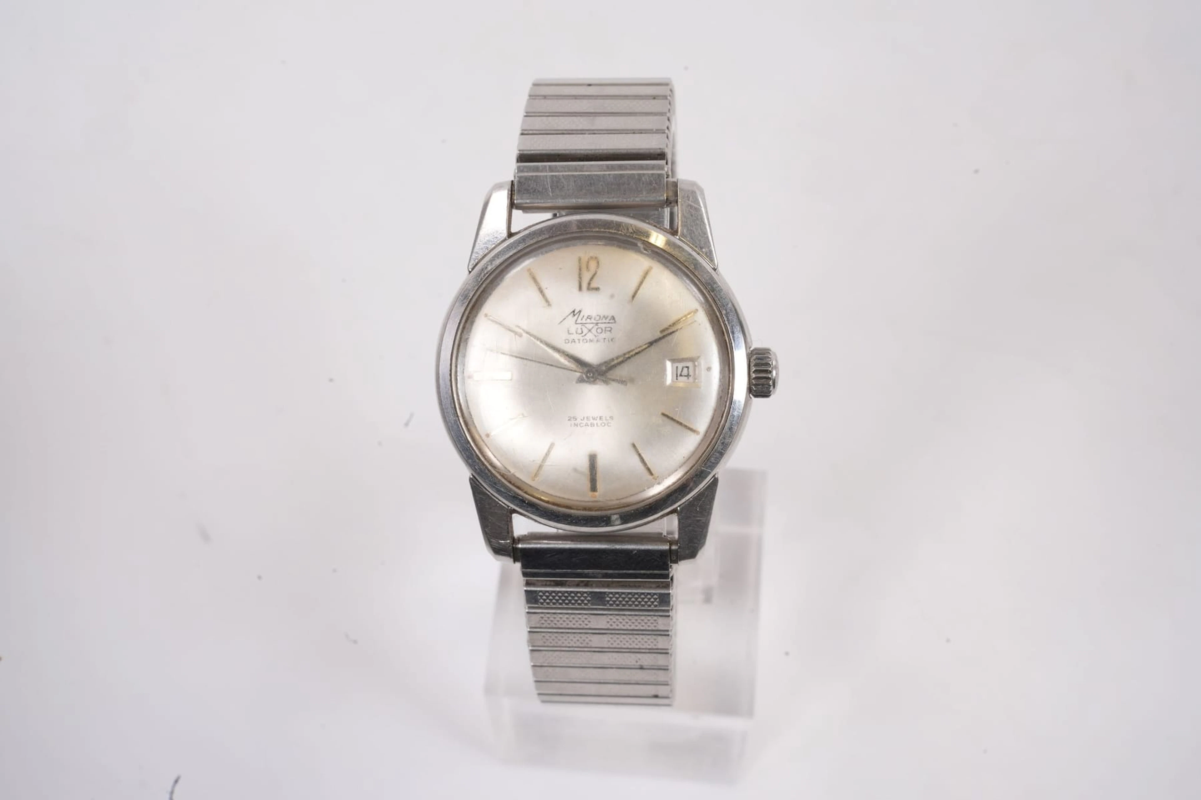 ARMBANDSUR, Mirona Luxor Datomatic, Super Compressor, Incabloc, stål