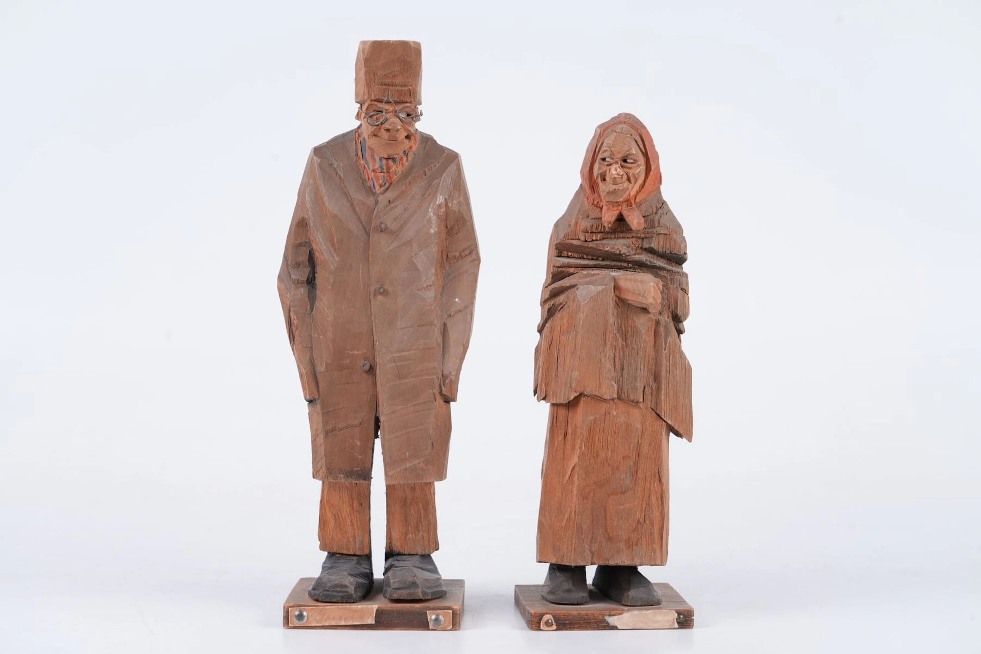 CARL JOHAN TRYGG (1887-1954), figuriner, 2 st, skuret trä, 1919