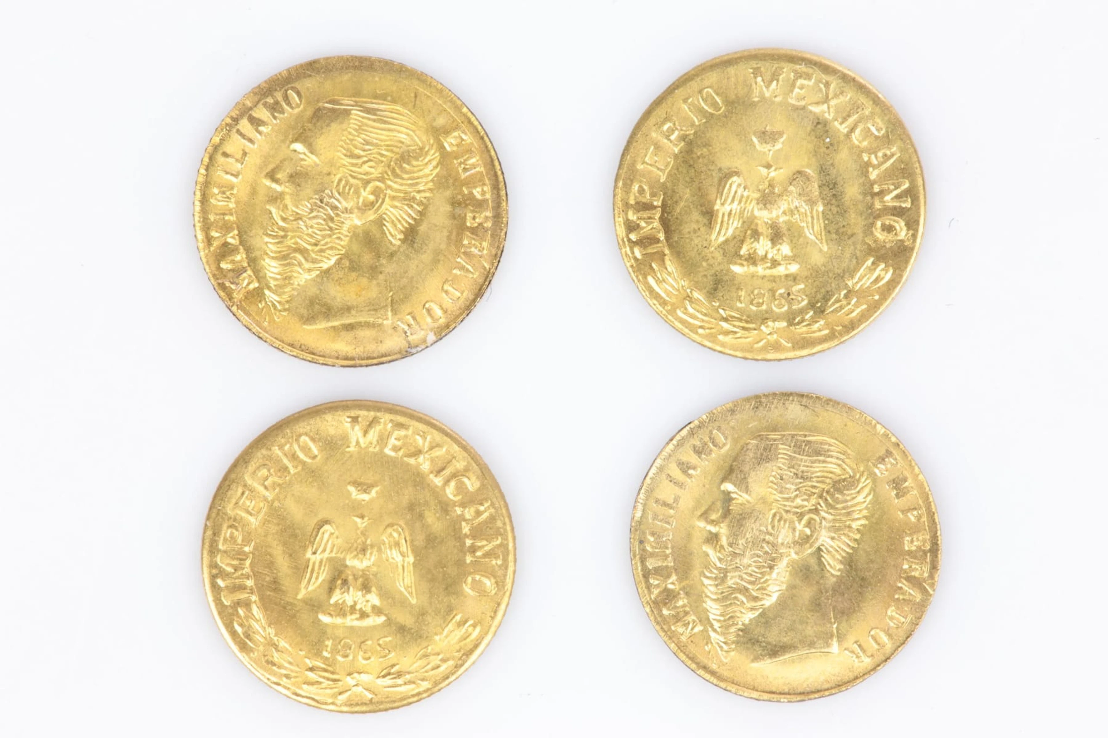 BRÖLLOPSMYNT, 4 st, guld, 8 k, tot ca 1,44 g, Mexiko