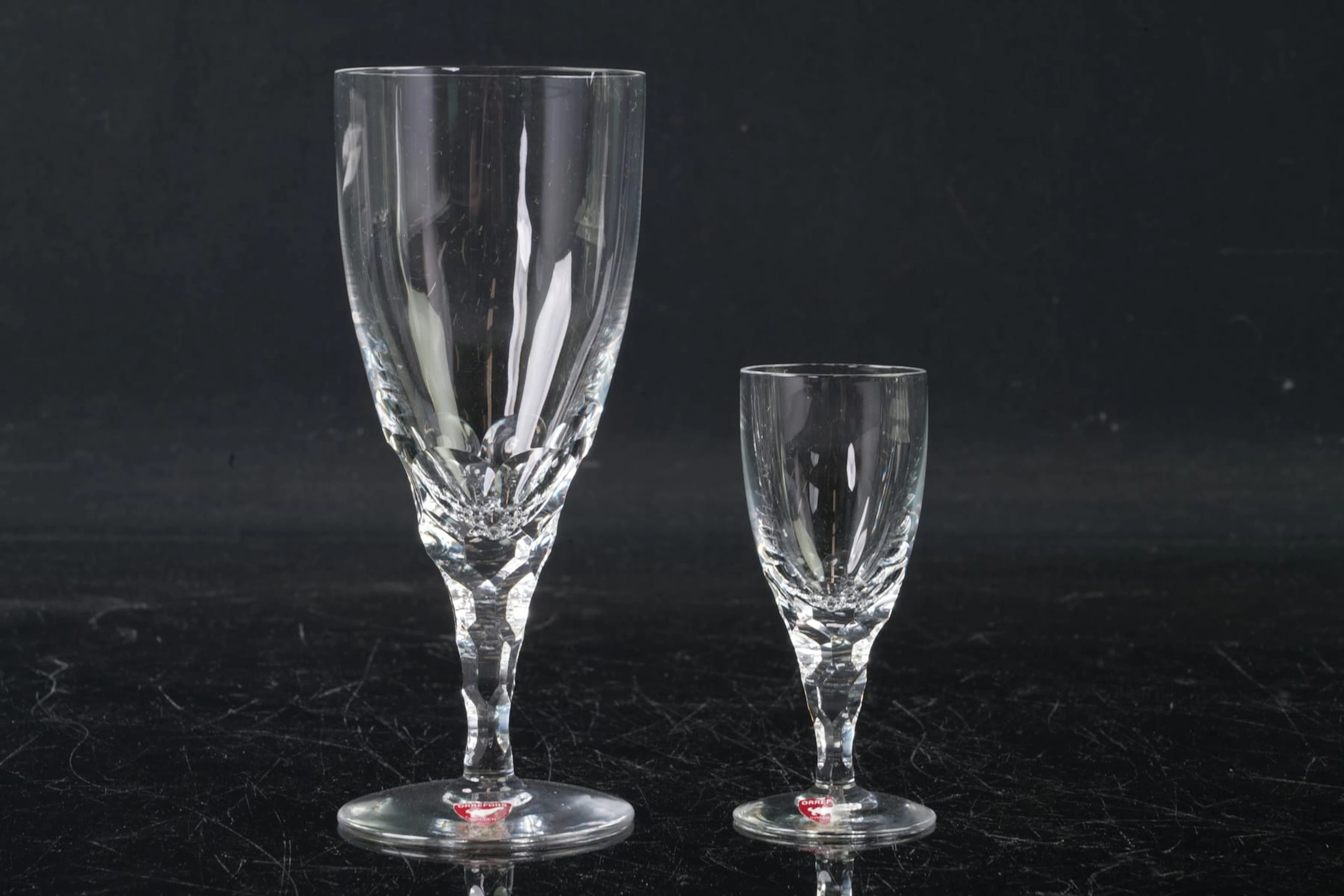 INGEBORG LUNDIN (1921-1992), vinglas, 7 st, samt snapsglas, 8 st