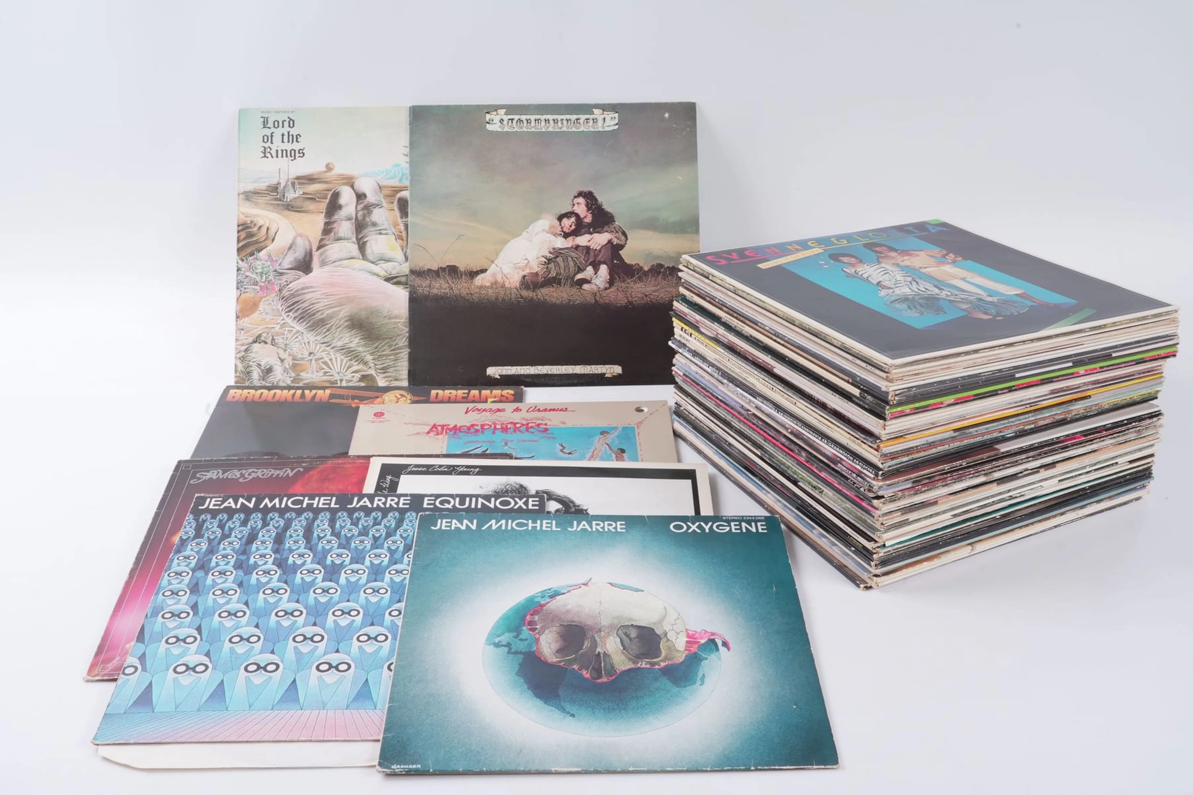 PARTI med LP-SKIVOR, bl.a. Jean Michael Jarre, Bo Hansson, James Griffin