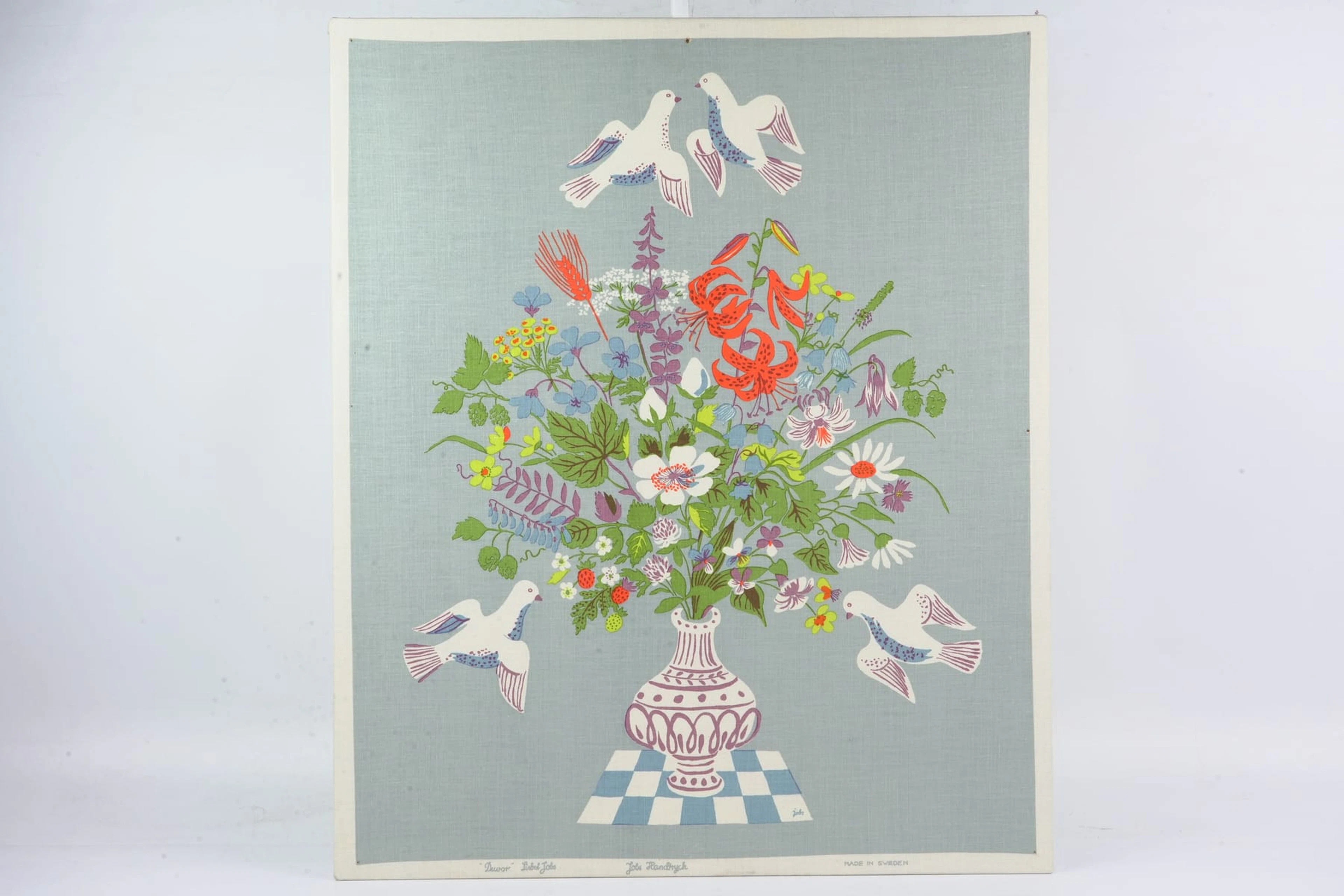 LISBET JOBS, "Duvor", textil, Jobs handtryck