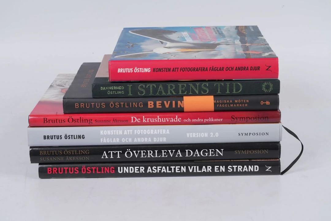BRUTUS ÖSTLING, böcker, 7 st, bl.a. Konsten att fotografera fåglar
