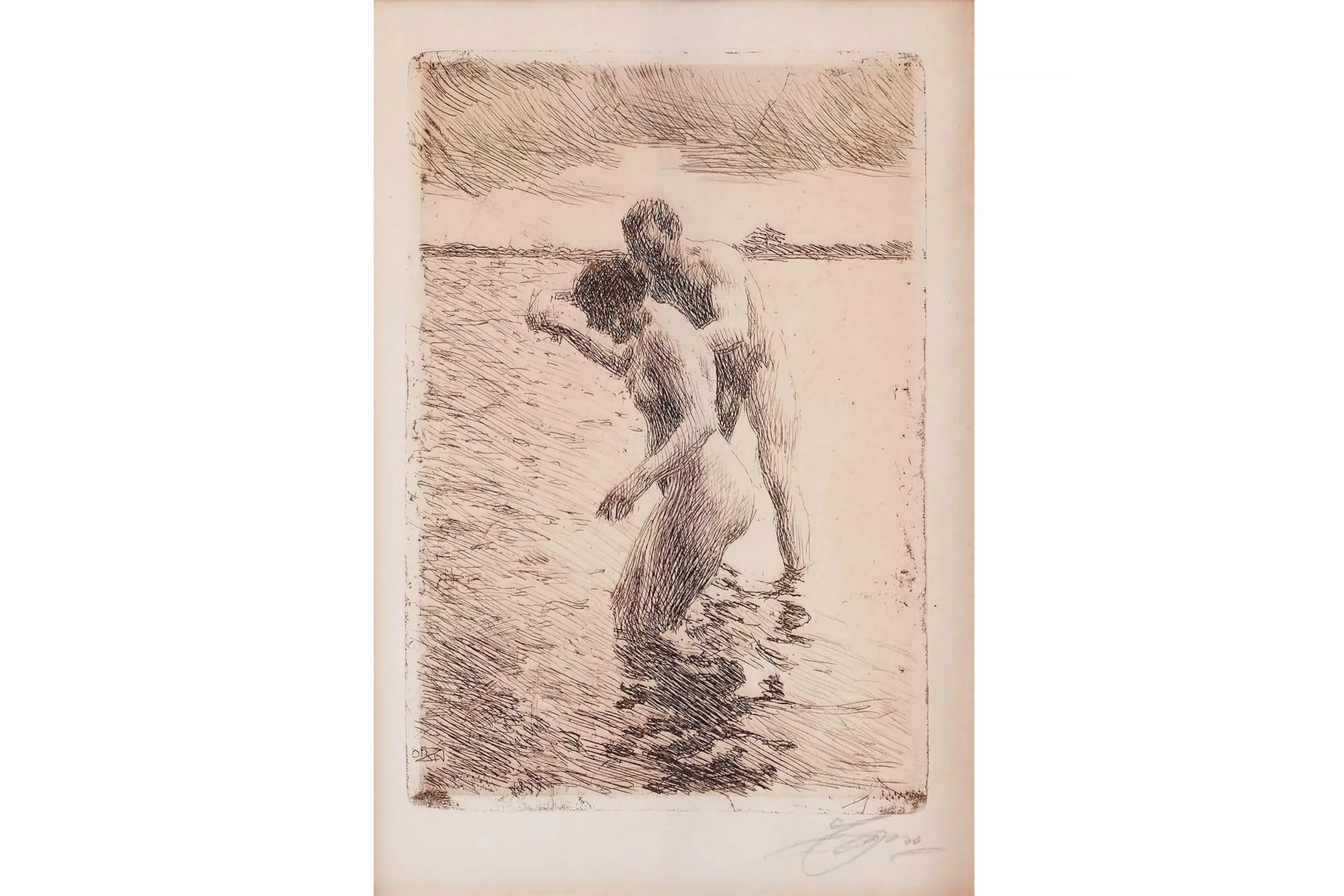 ANDERS ZORN (1860-1920), etsning, "Lots", 1919