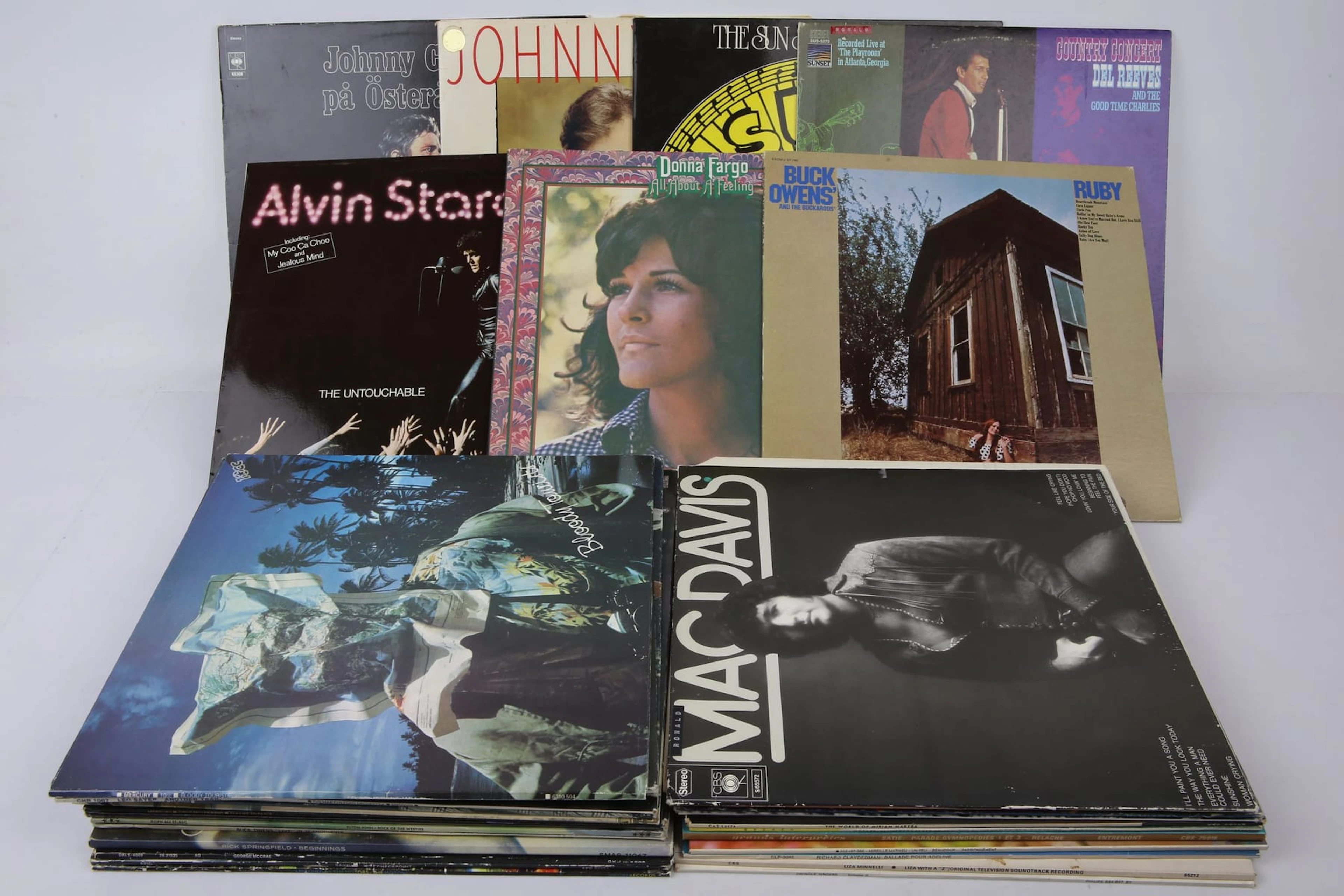 PARTI LP-SKIVOR, bl.a. Johnny Cash, Alvin Stardust, 10cc