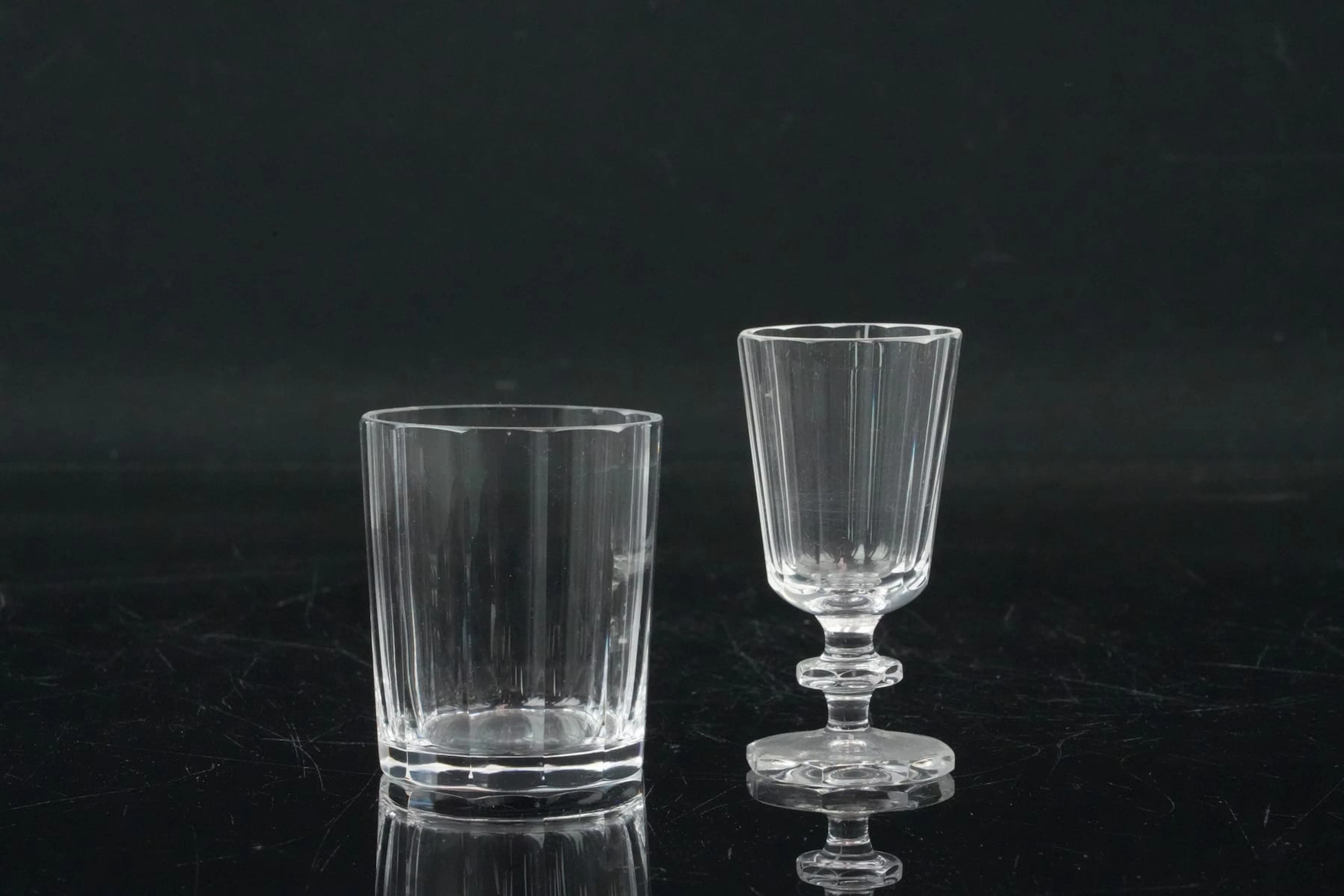 ELIS BERGH (1881-1954), selterglas, 9 st, samt likörglas, 9 st, "Karlberg"