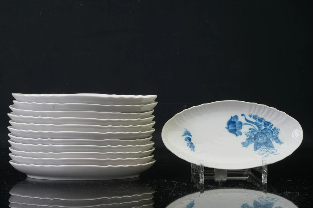 FAT, 12 st, "Blå blomst", Royal Copenhagen