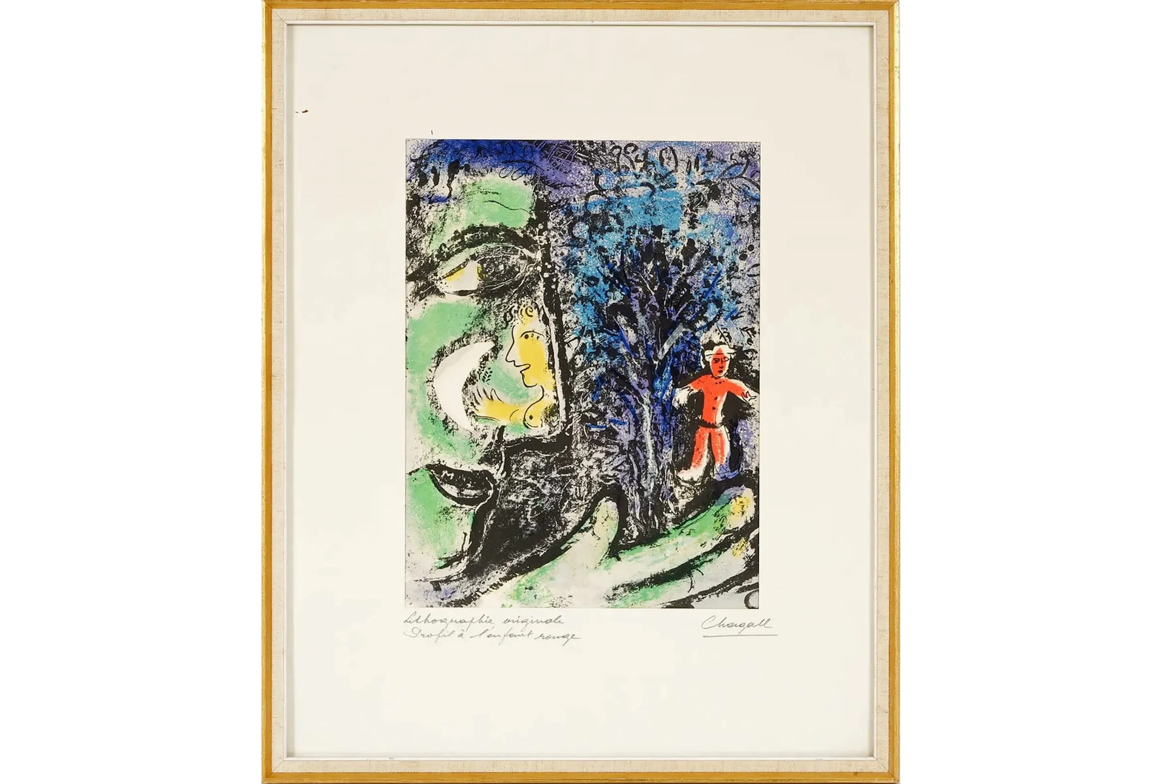 MARC CHAGALL (Ryssland/Frankrike, 1889-1985), färglitografi, "Le Profil