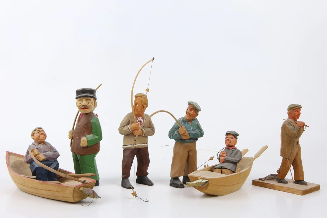 FIGURINER, 6 st, fiskare, 1900-tal