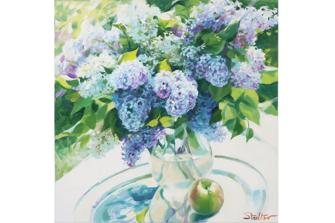 NADEZDA STRELTSOVA (Ryssland/Tyskland, 1973), olja på duk, "Lilacs"