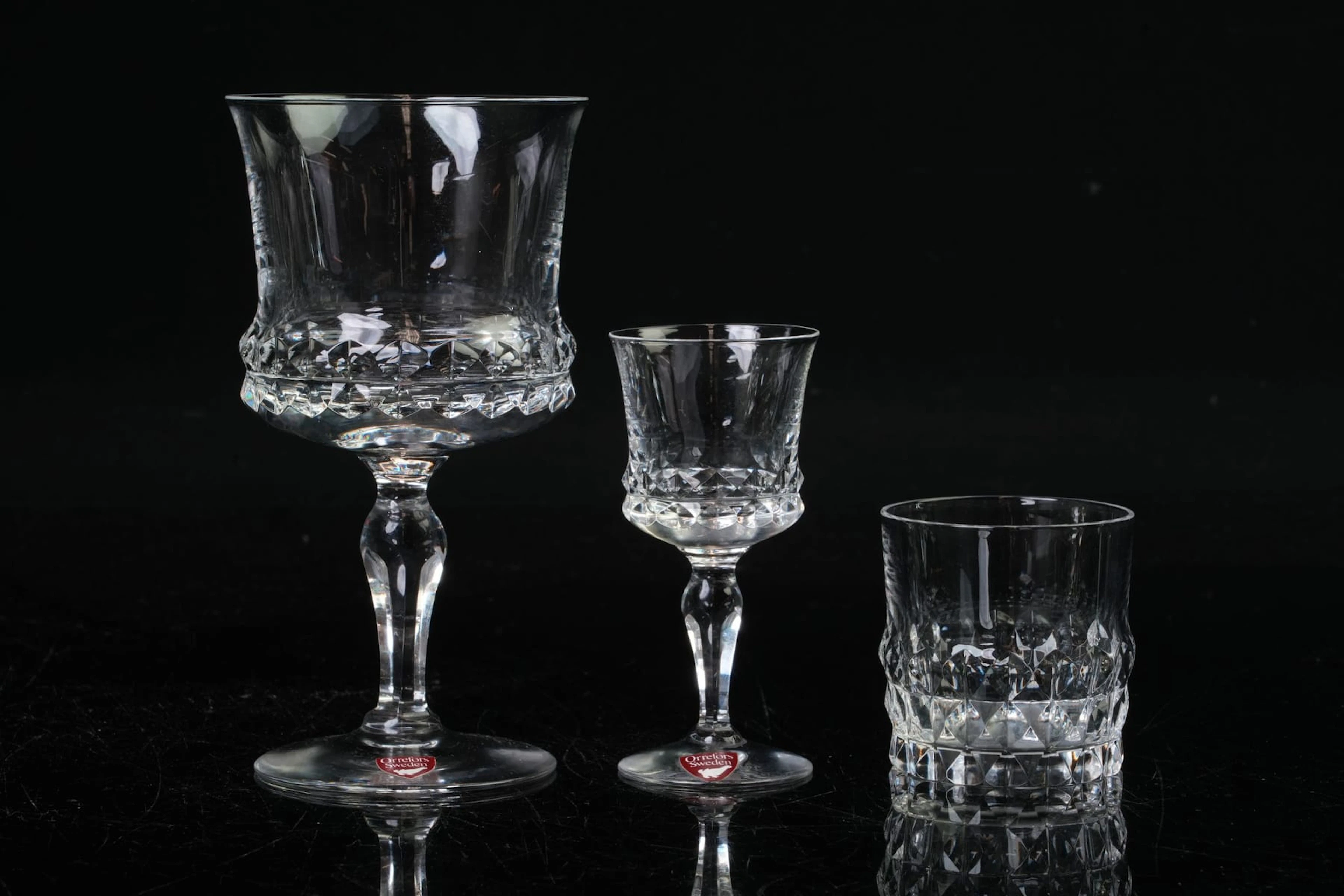 INGEBORG LUNDIN (1921-1992), del av glasservis, 21 delar, "Silvia", Orrefors