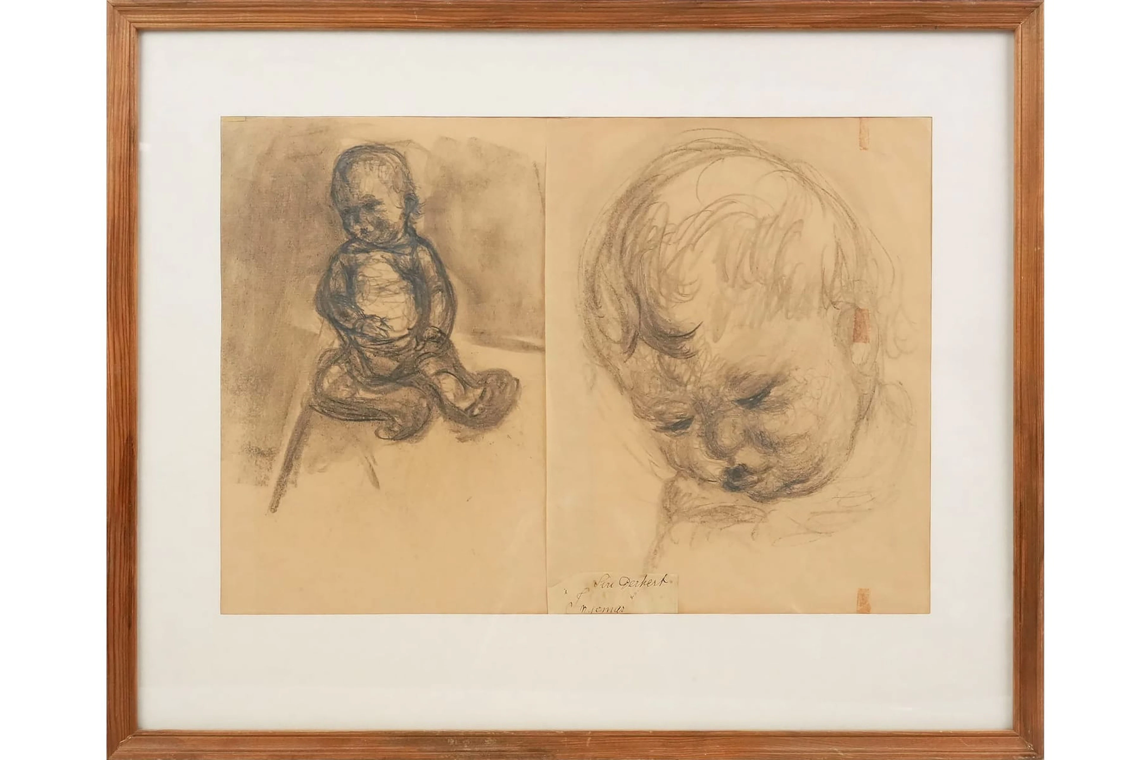 SIRI DERKERT (1888-1973), kolteckningar, 2 st, "Ingemar"