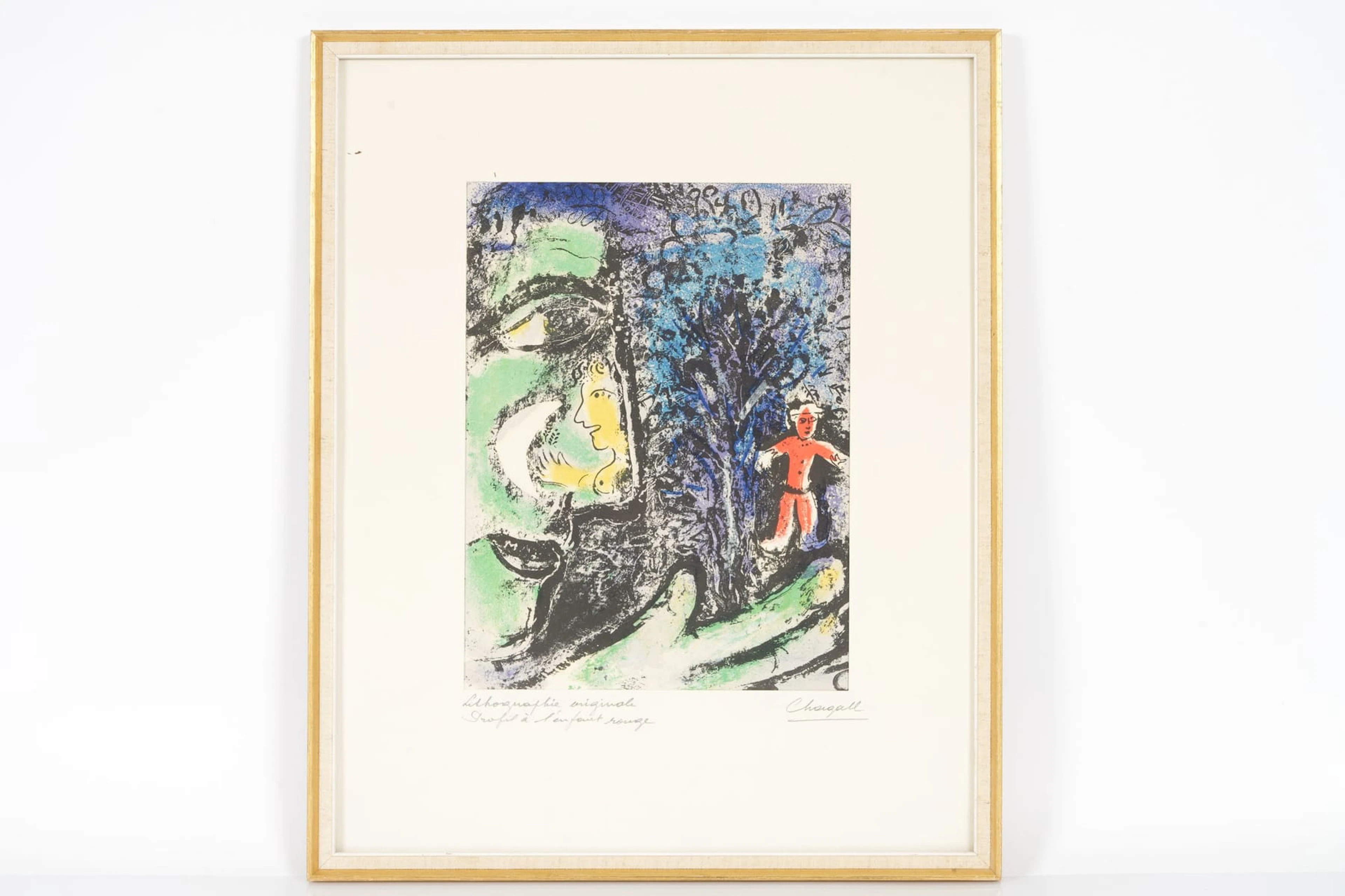 MARC CHAGALL (Ryssland/Frankrike, 1889-1985), färglitografi, "Le Profil