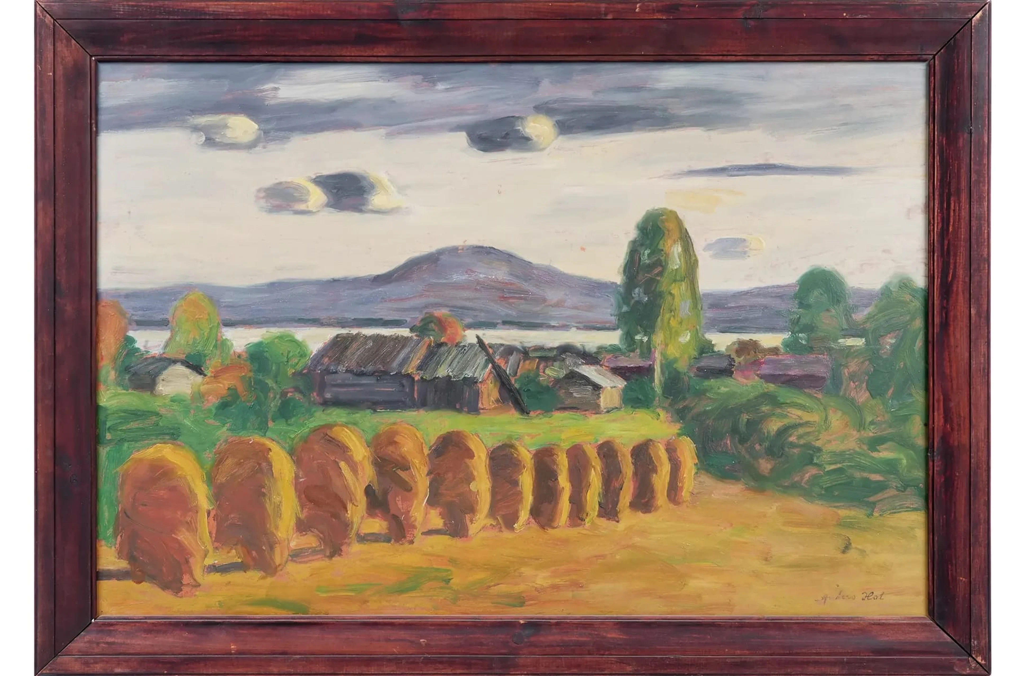 ANDERS HOL (1867-1959), olja på pannå