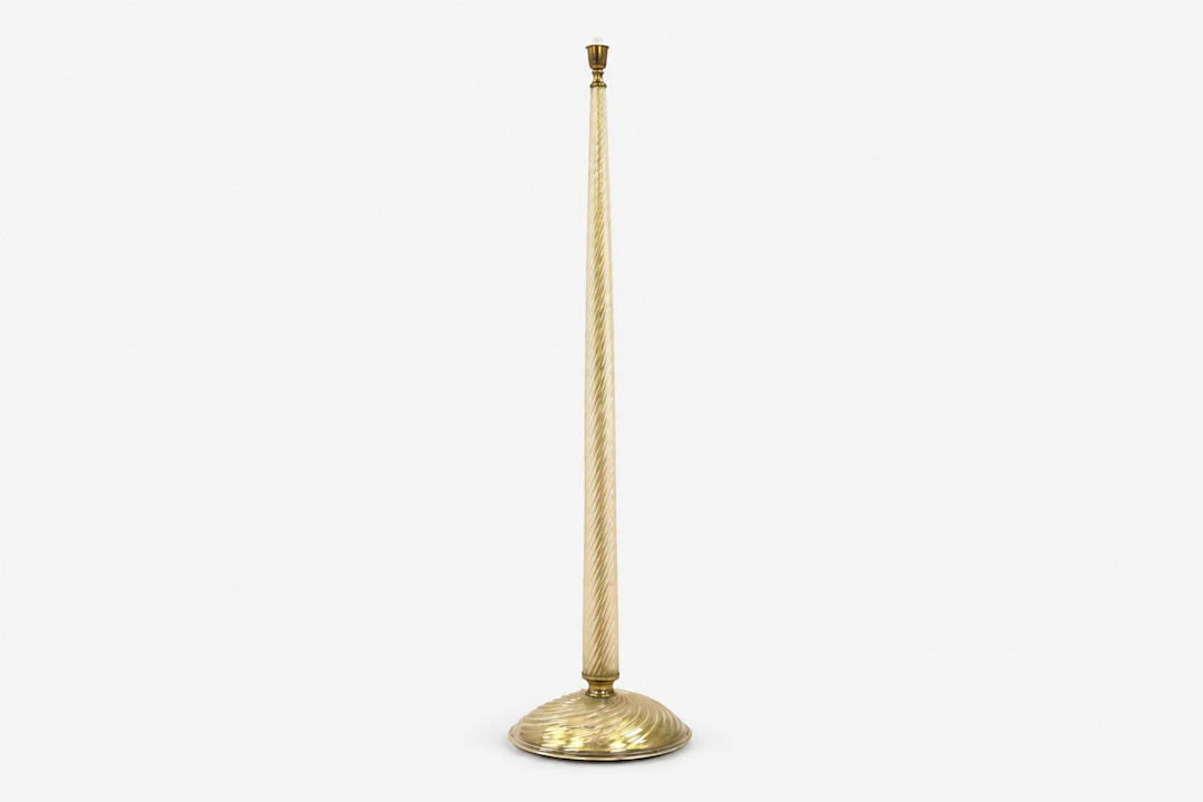 GINO CENEDESE (1907–1973), golvlampa, spiralvridet glas, Murano, 1900-talets
