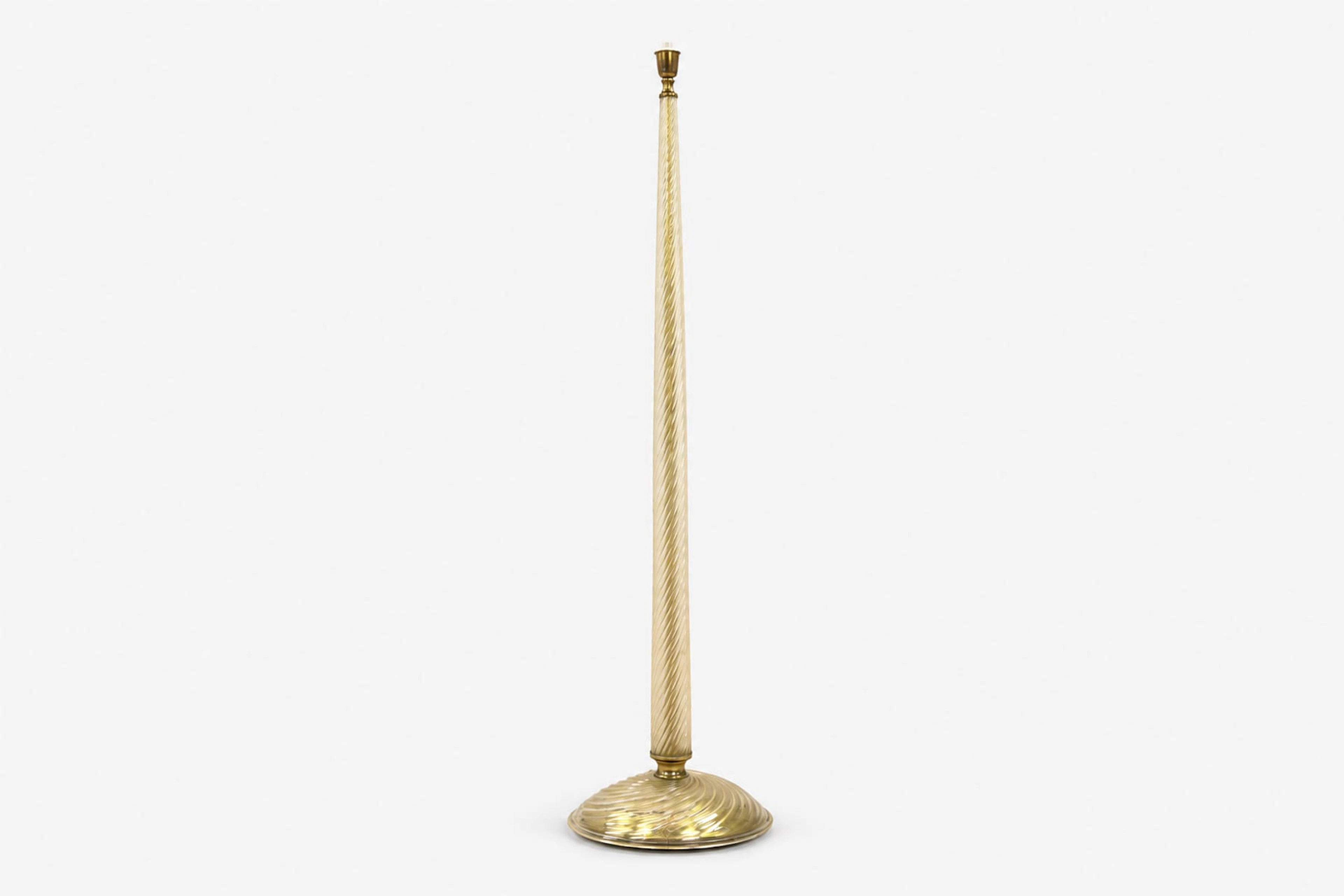 GINO CENEDESE (1907–1973), golvlampa, spiralvridet glas, Murano, 1900-talets