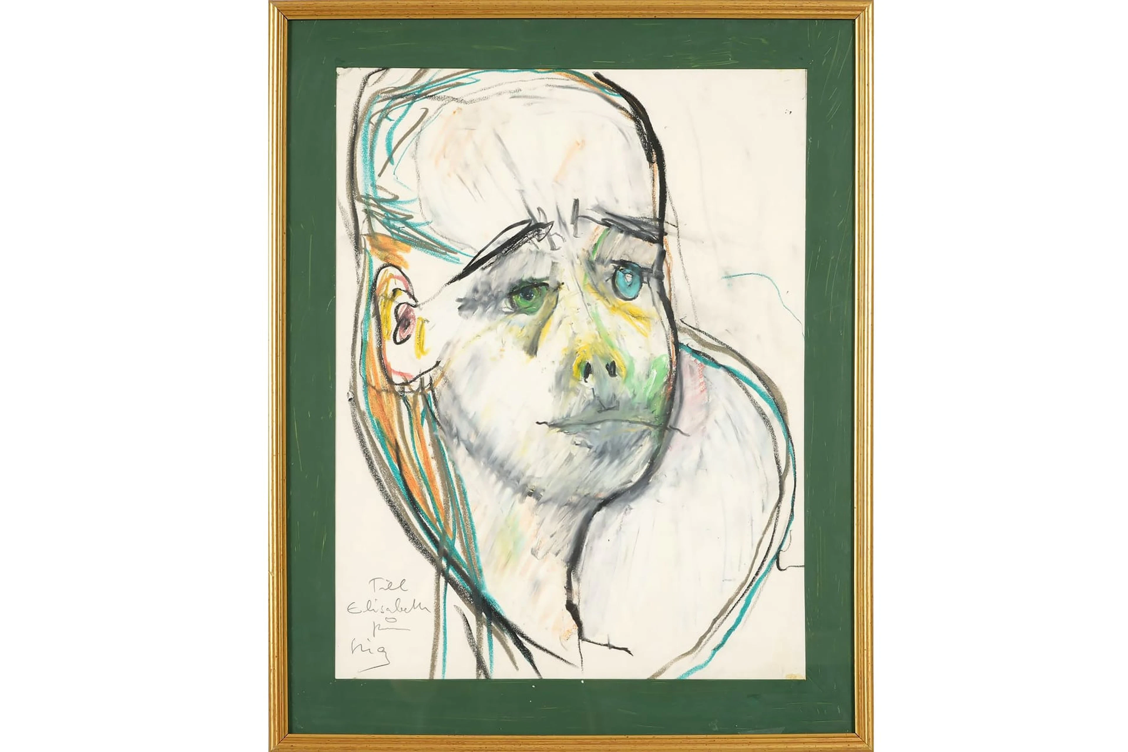 STIG "SLAS" CLAESSON (1928-2008), pastell, "Henrietta ska du också glömma"