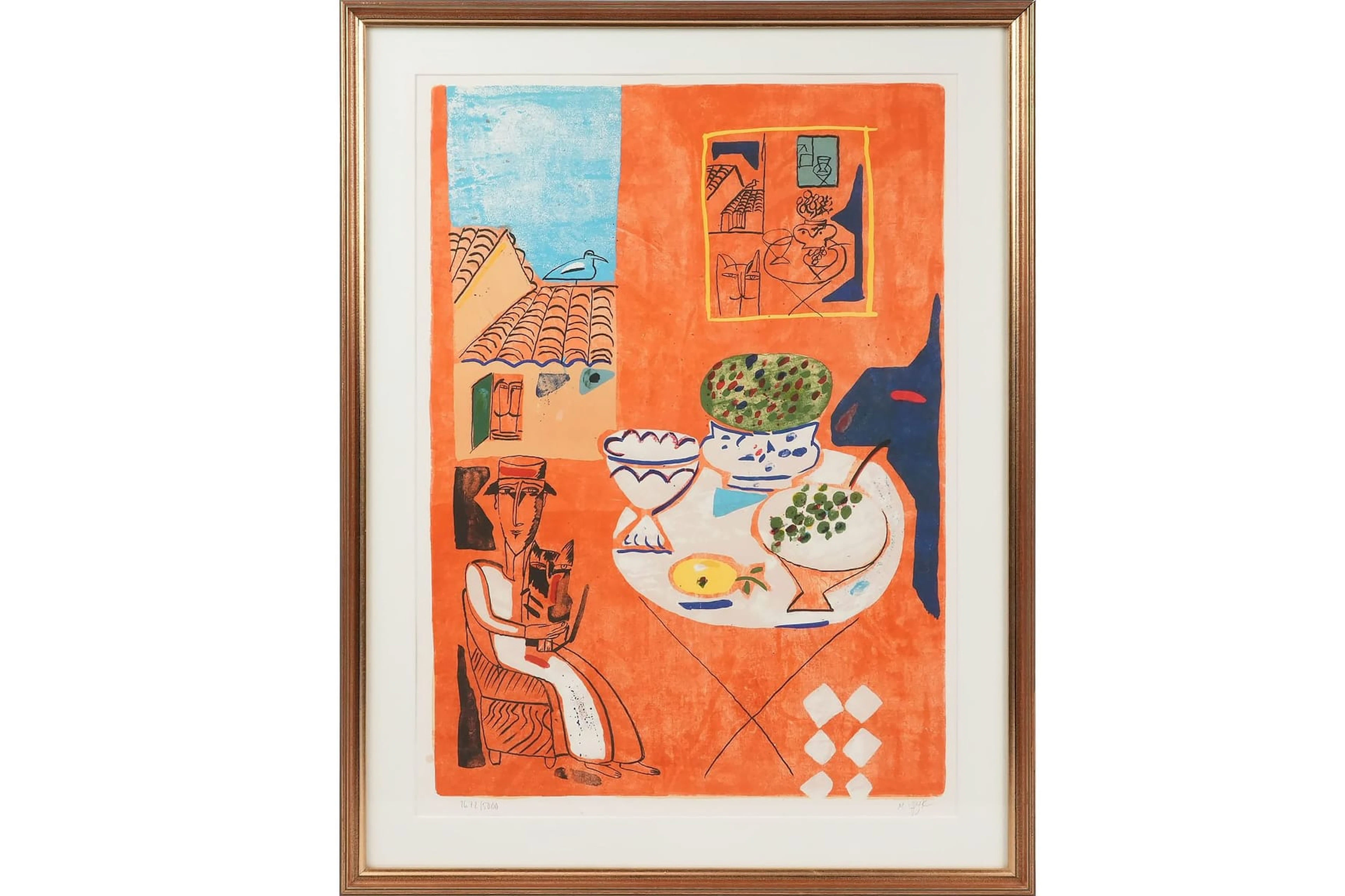 MADELEINE PYK (1934), färglitografi "Det dukade bordet"