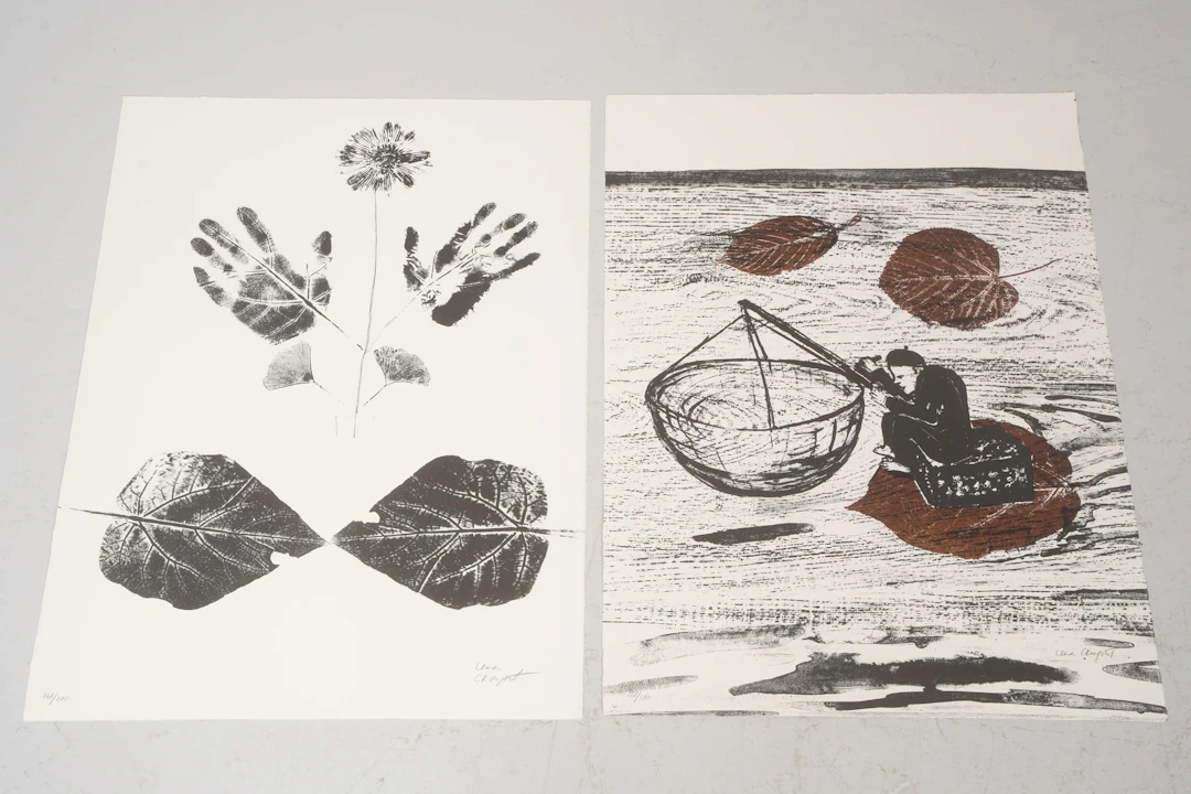 LENA CRONQVIST (1938), färglitografier, 2 st, ur mappen "August Strindberg