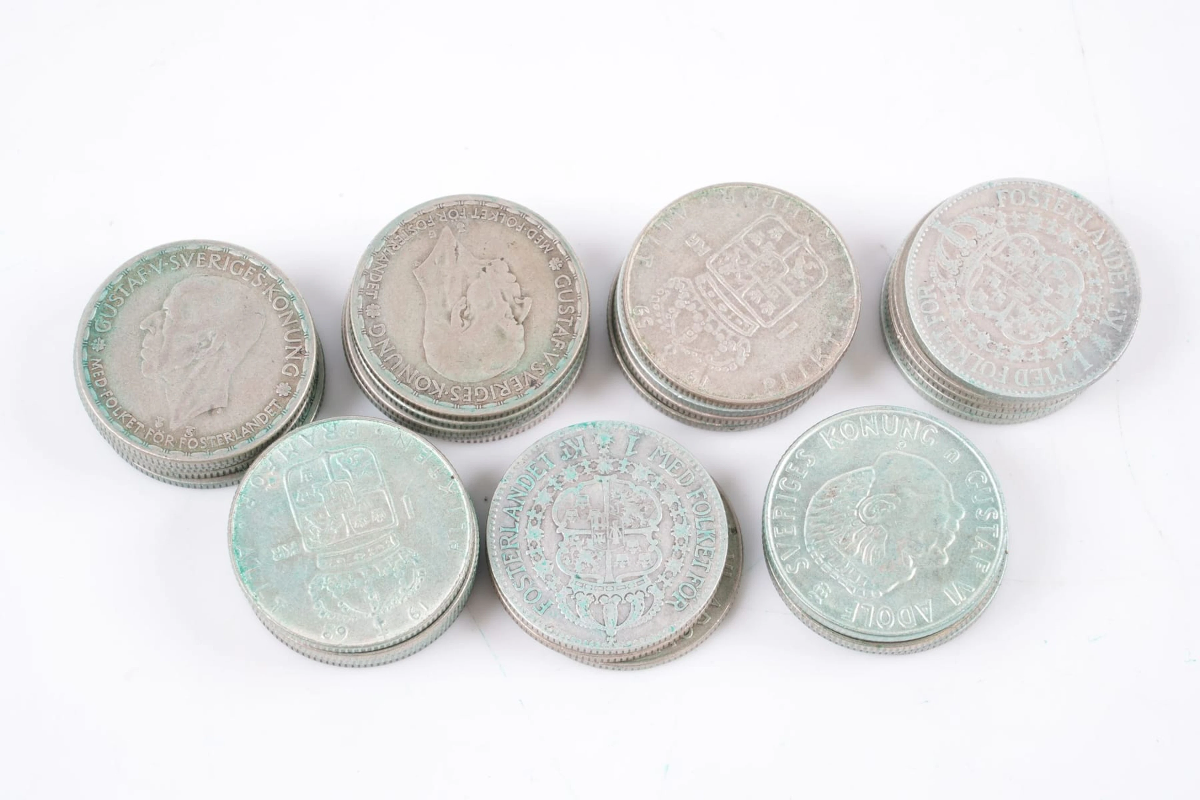 MYNT, 33 st, silver, en krona, Sverige, 1910-1968