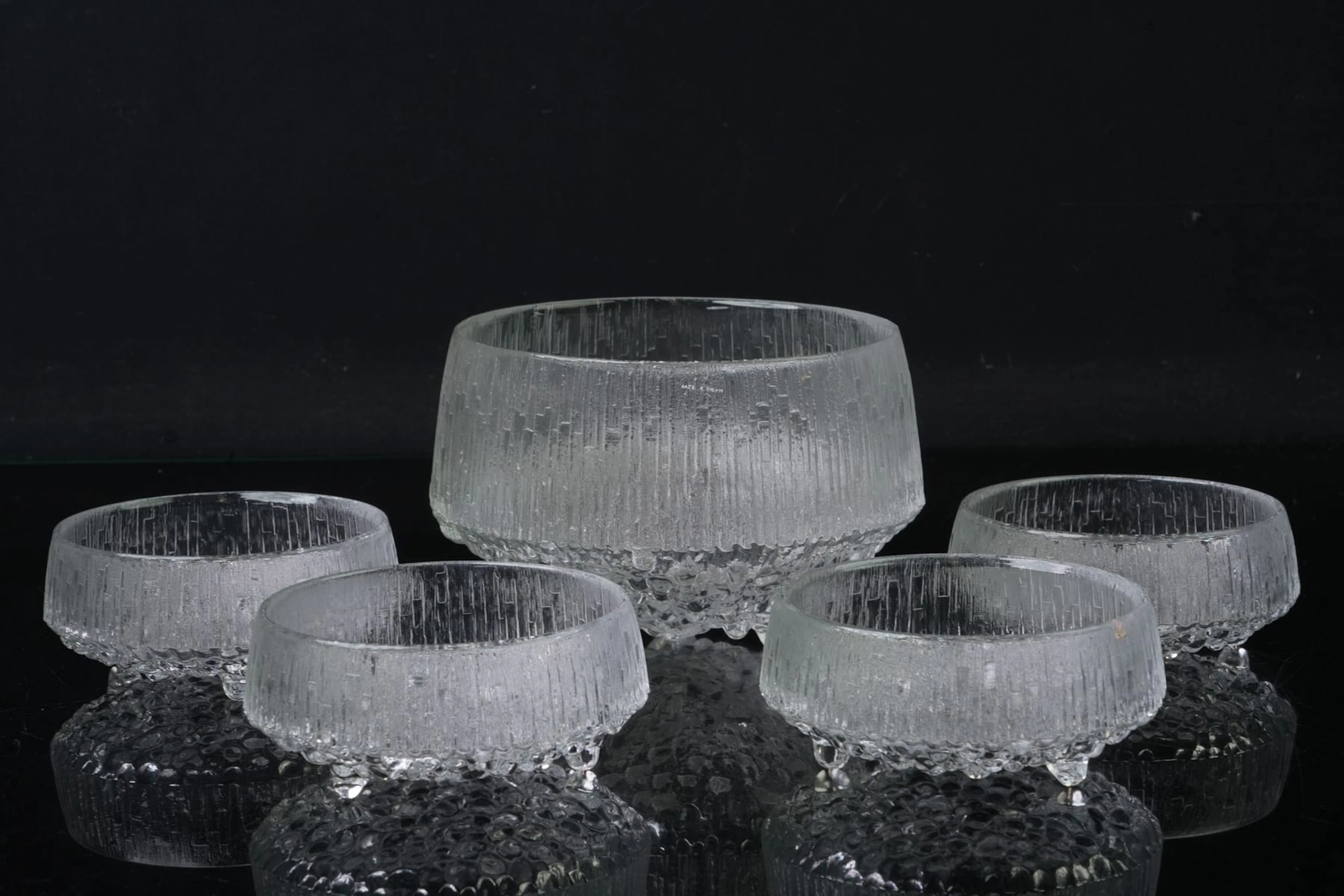 TAPIO WIRKKALA (1915-1985), skålar 1+4 st, "Ultima Thule", Iittala