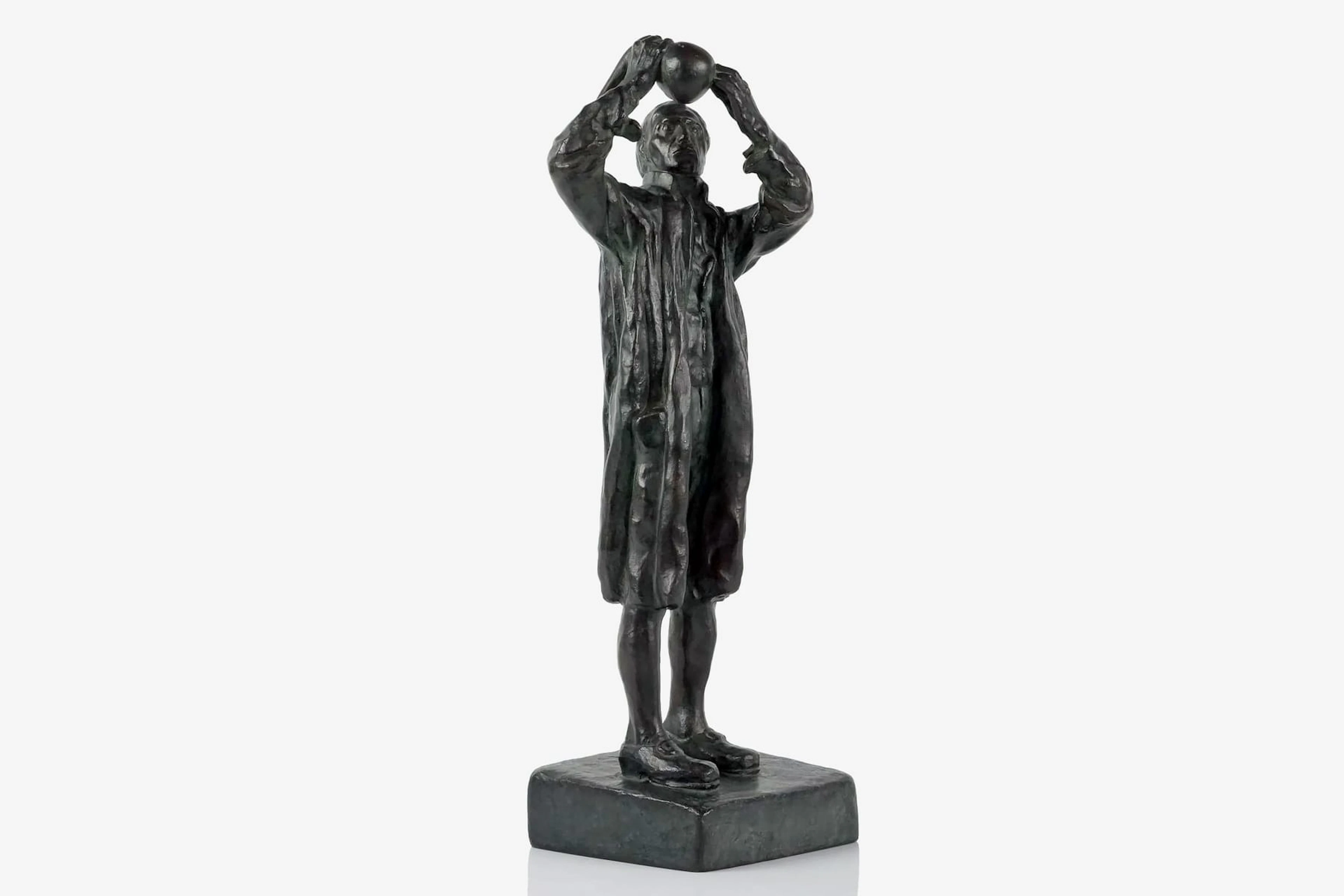 CARL MILLES (1875-1955), skulptur, mörkpatinerad brons, "Carl Wilhelm Scheele"