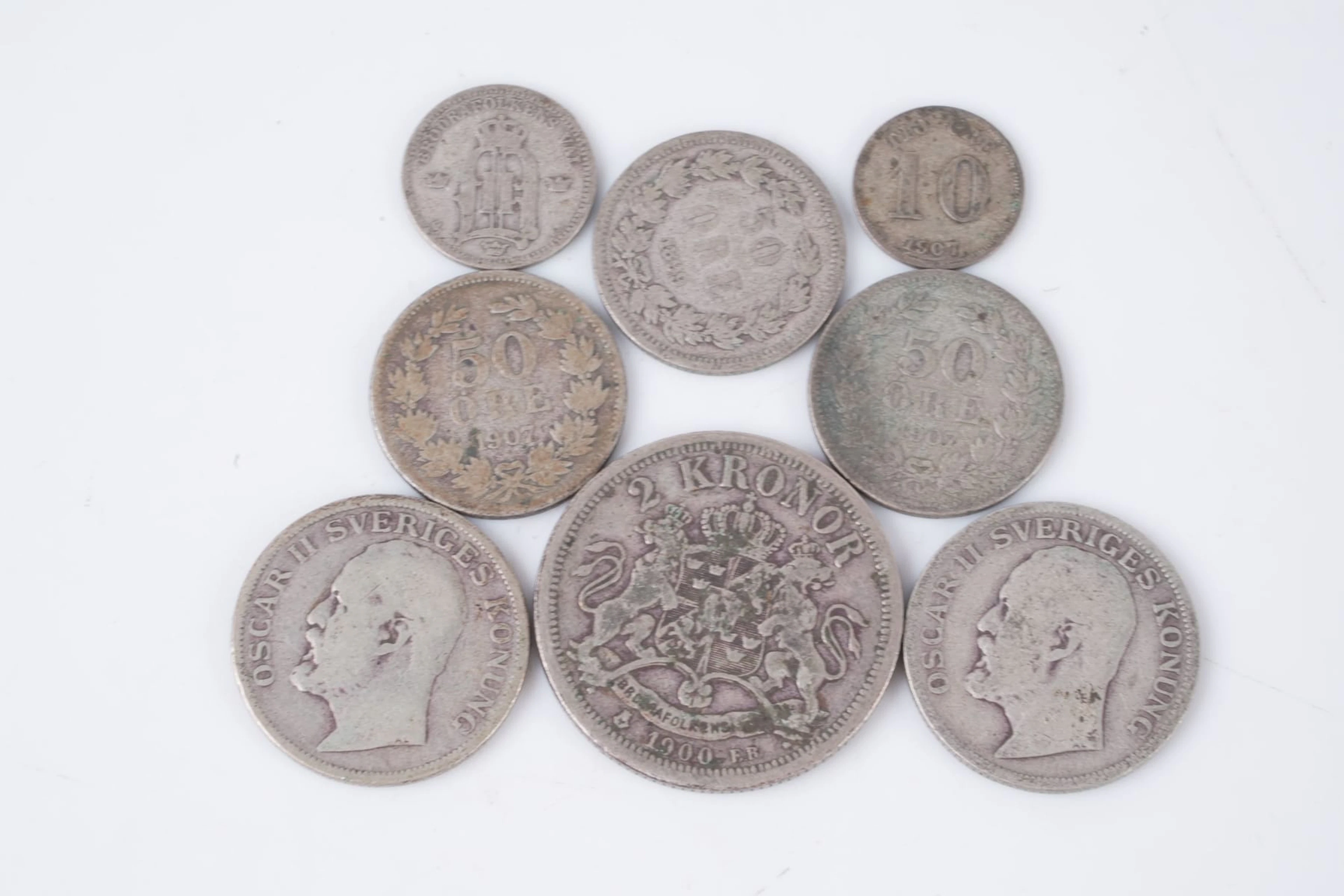 MYNT, 8 st, silver, Sverige, Oscar IIs tid, 1899-1907