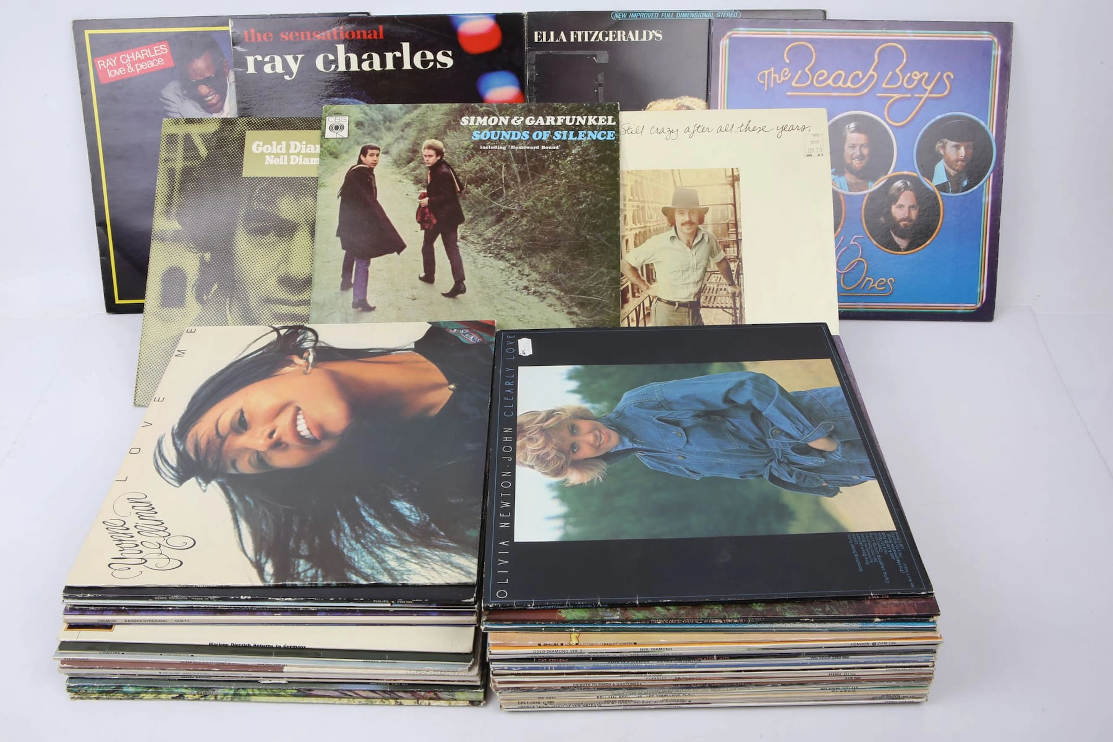 PARTI LP-SKIVOR, bl.a. Simon & Garfunkel, Ray Charles, Beach Boys