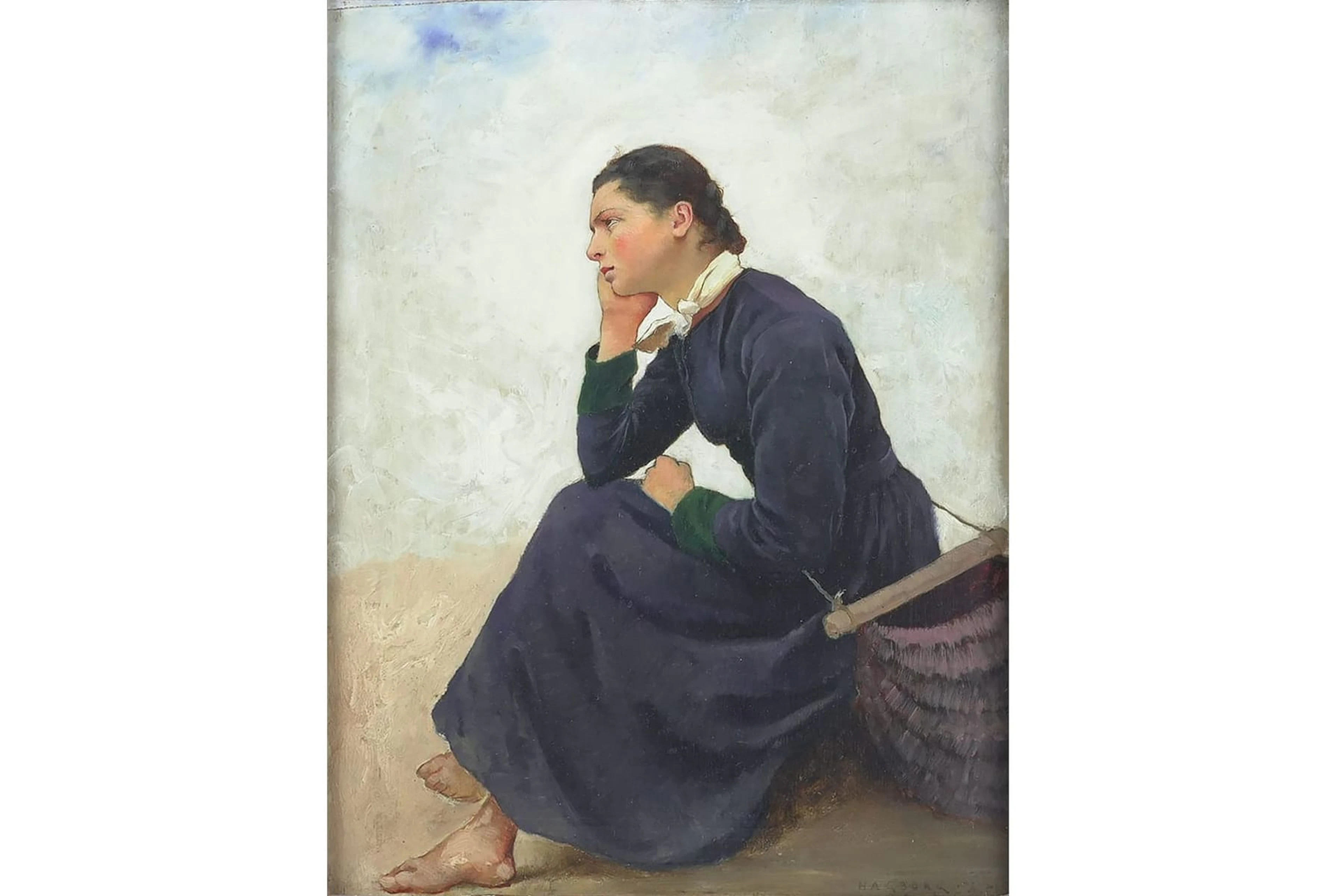 AUGUST HAGBORG (1852-1921), olja på pannå