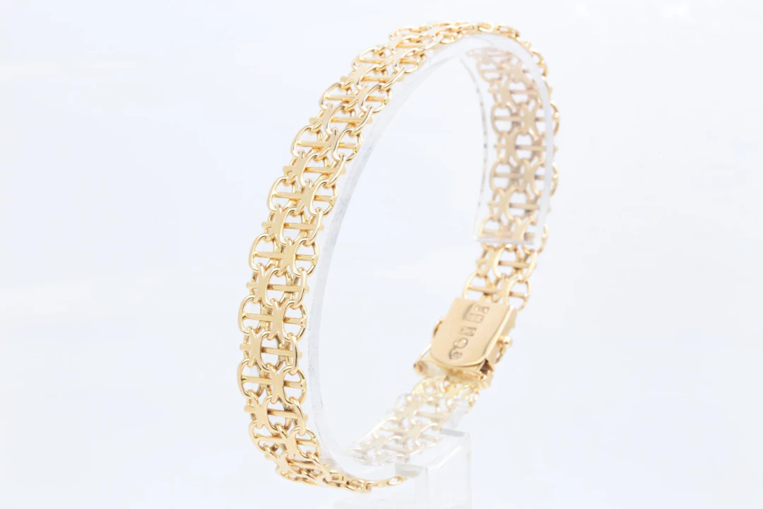 ARMBAND, x-länk med stav, guld, 18 k, ca 25,71 g, Ädelsmycken Aktiebolag