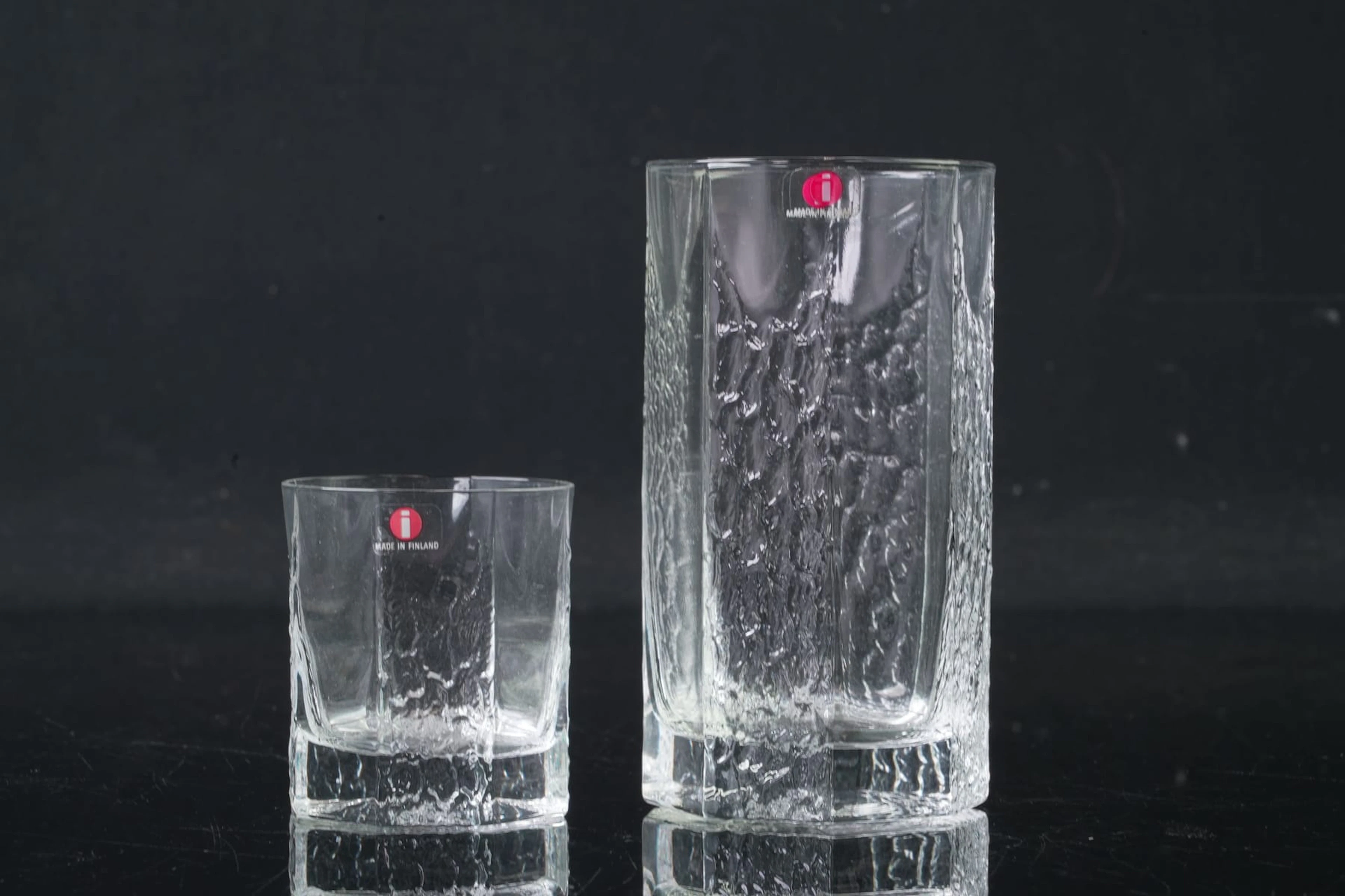 TIMO SARPANEVA (1926-2006), grogglas, 8 st, samt selterglas, 7 st
