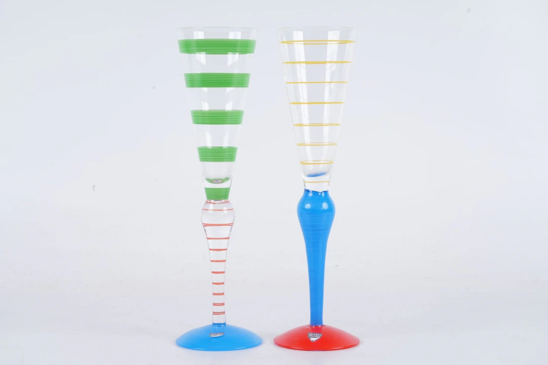 ANNE NILSSON (1953), champagneglas, 2 st, "Clown", Orrefors
