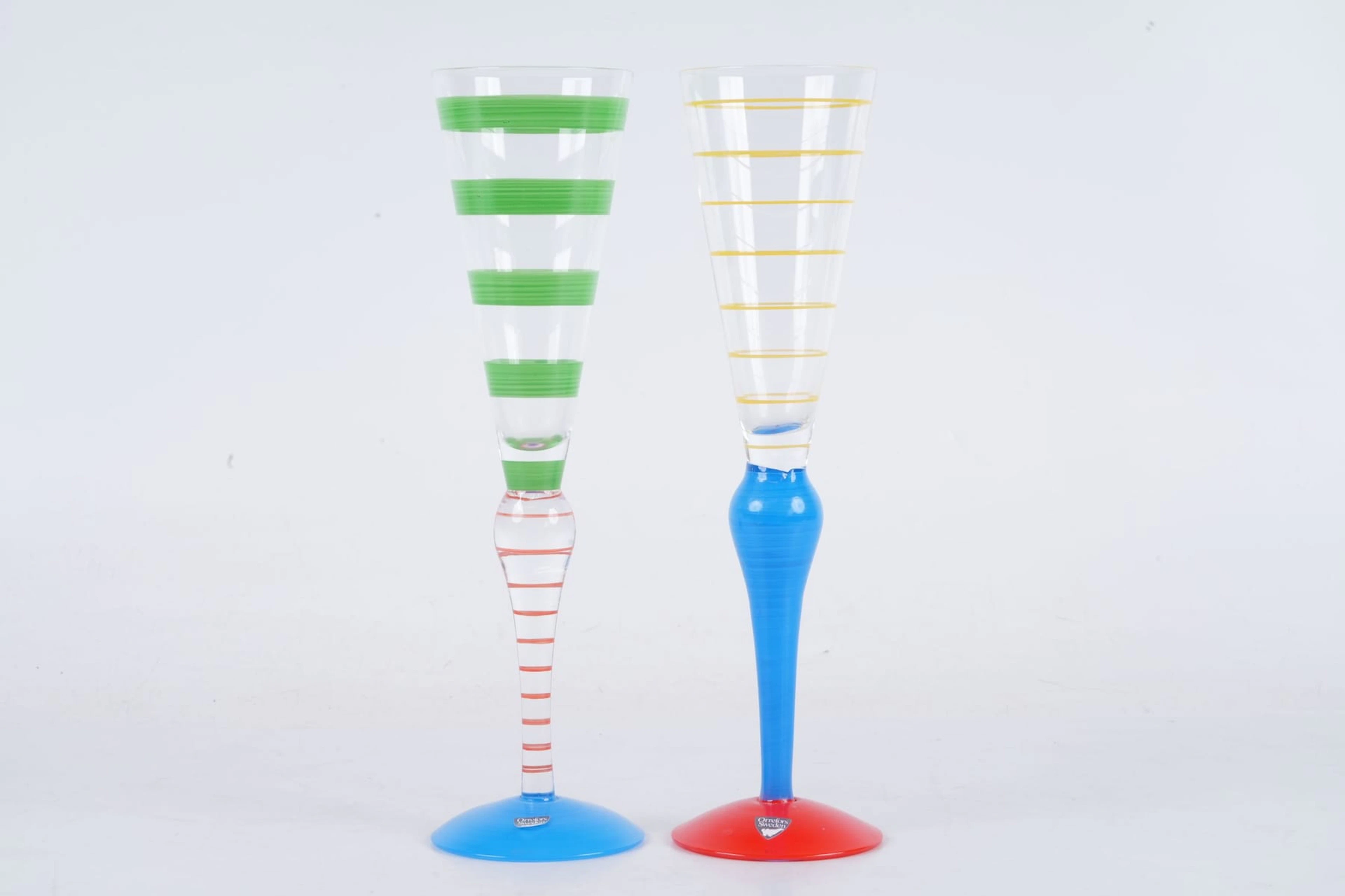 ANNE NILSSON (1953), champagneglas, 2 st, "Clown", Orrefors