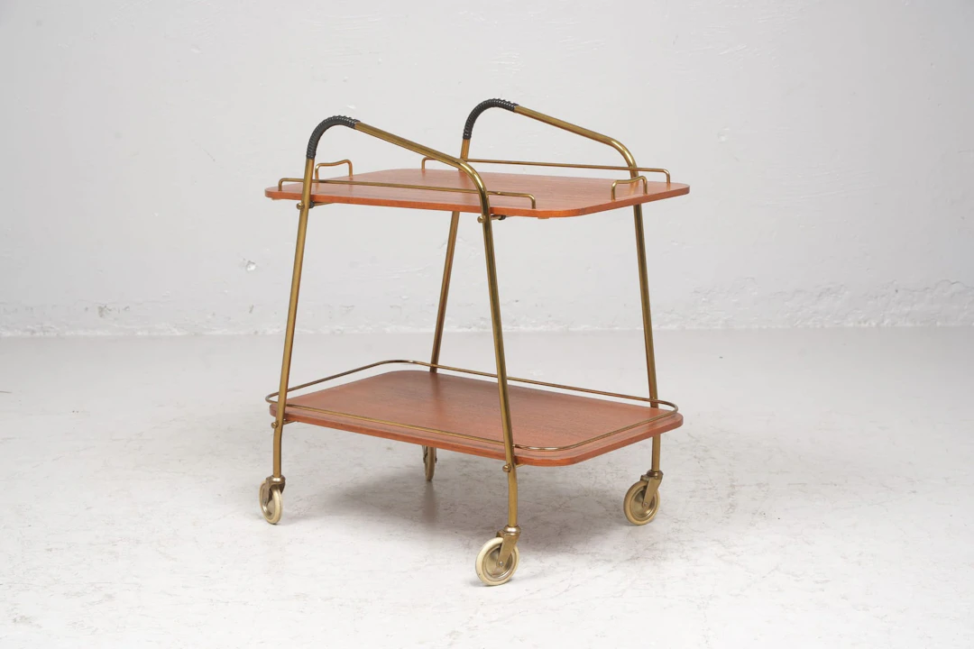 SERVERINGSVAGN, teak samt mässing,1950/1960-tal