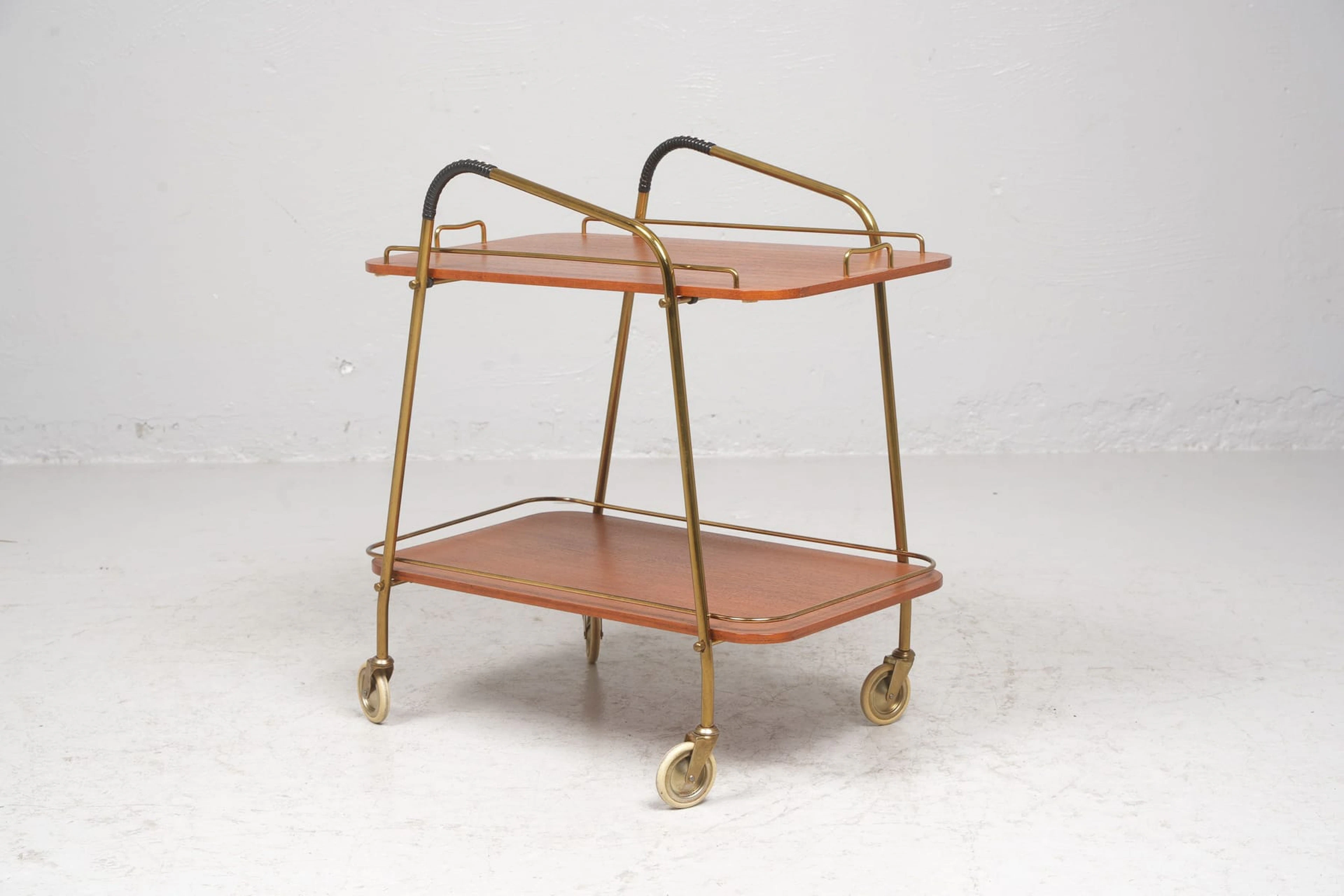 SERVERINGSVAGN, teak samt mässing,1950/1960-tal