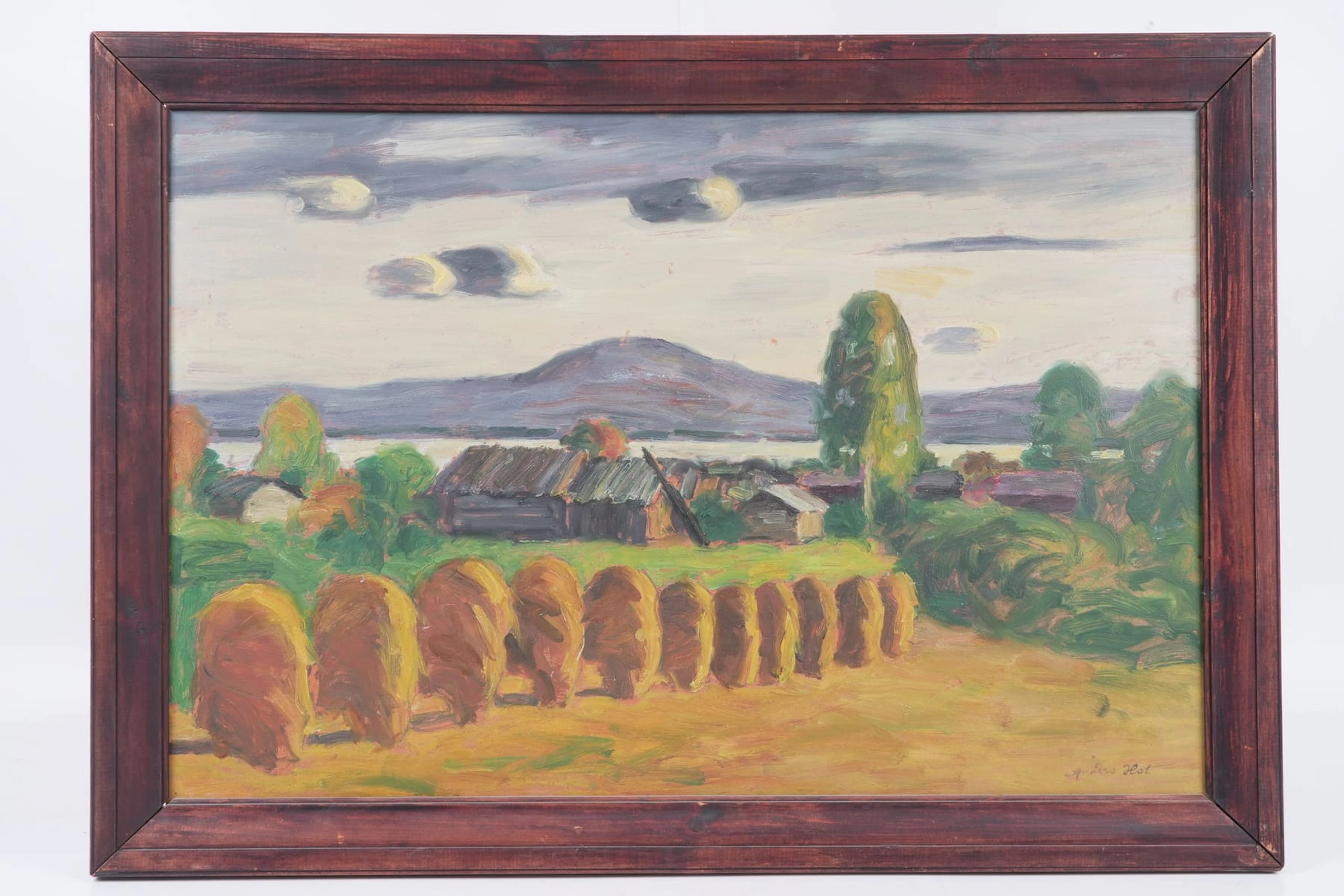 ANDERS HOL (1867-1959), olja på pannå