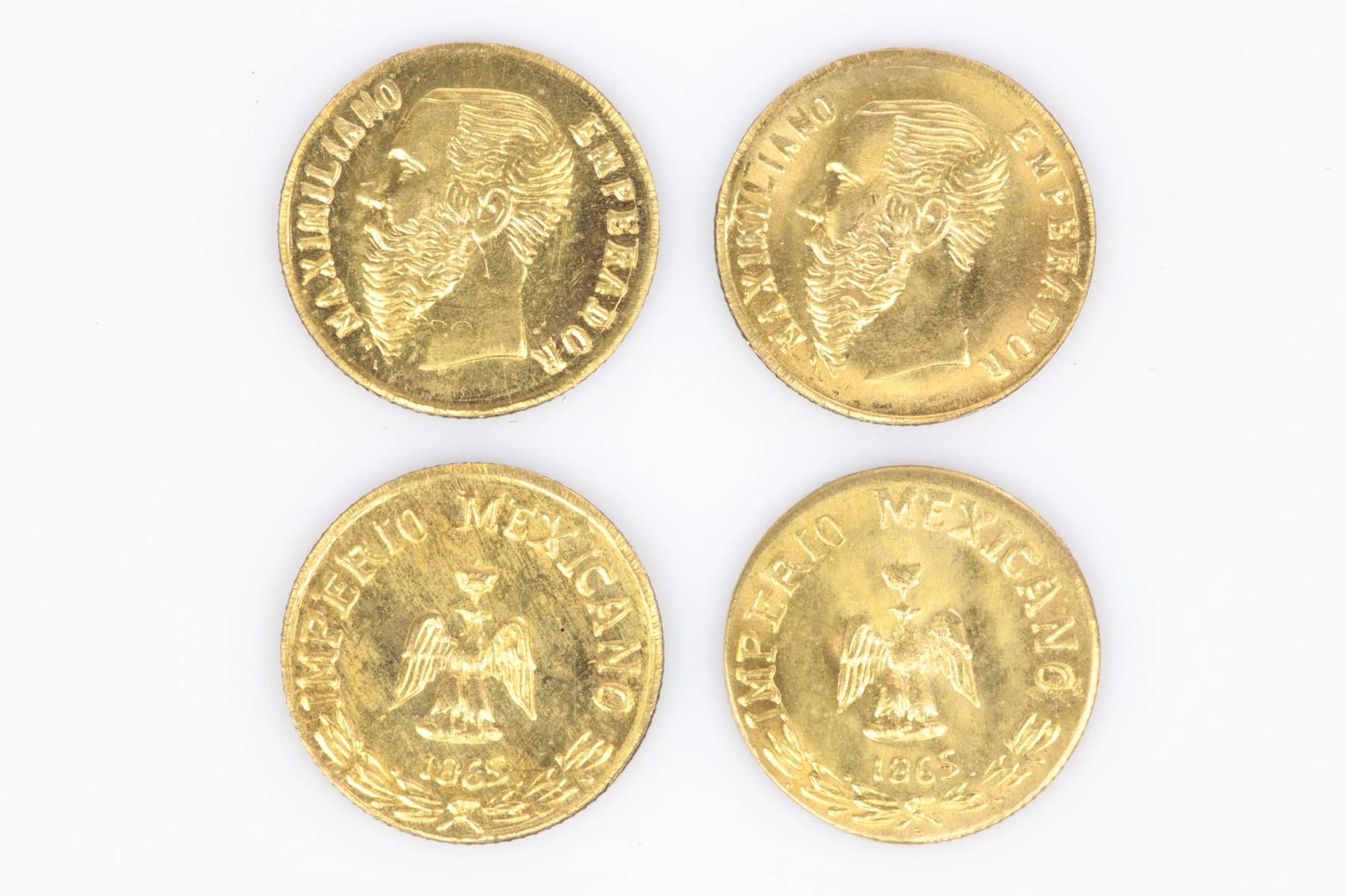 BRÖLLOPSMYNT, 4 st, guld, 8 k, tot ca 1,44 g, Mexiko