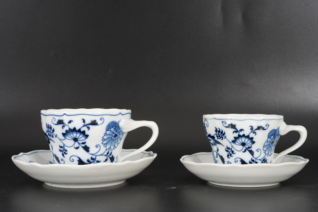 TEGODS, 7 st, samt KAFFEGODS, 7 st, "Blue Danube", 1900-tal