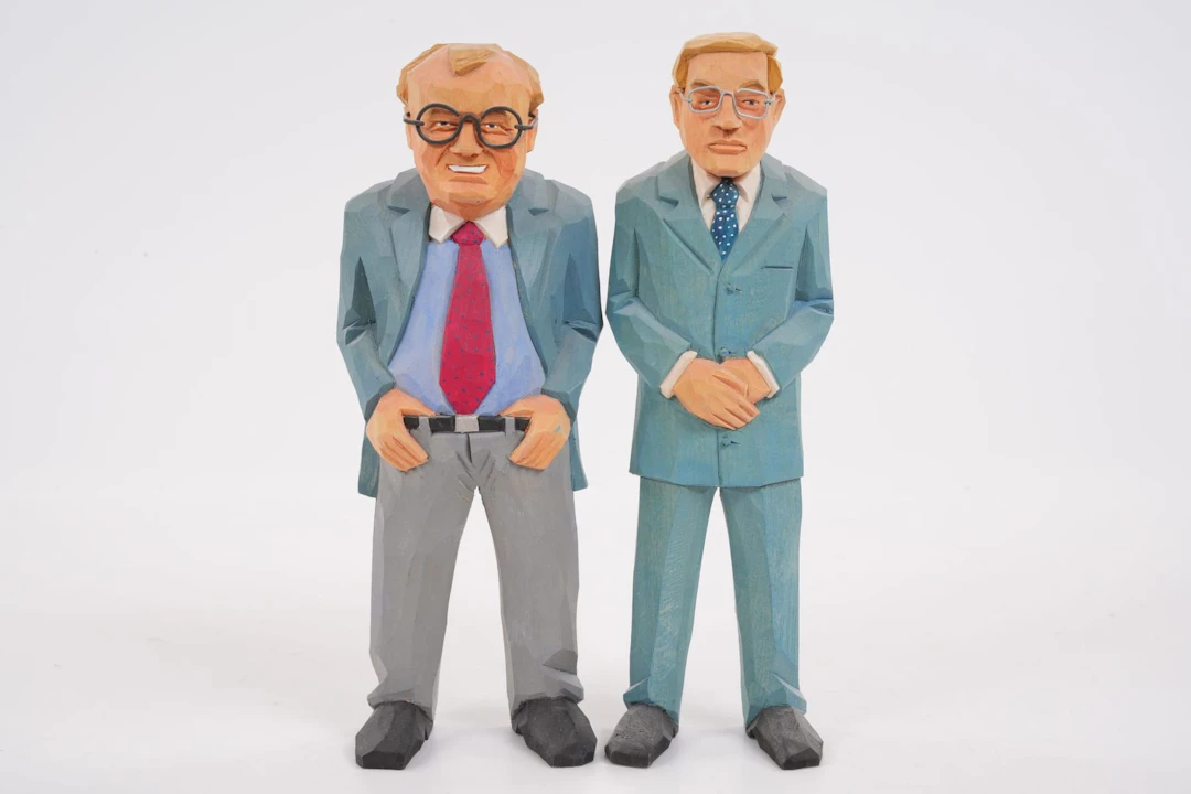 SVEN OCH URBAN GUNNARSSON, figuriner, 2 st, bemålade, skuret trä