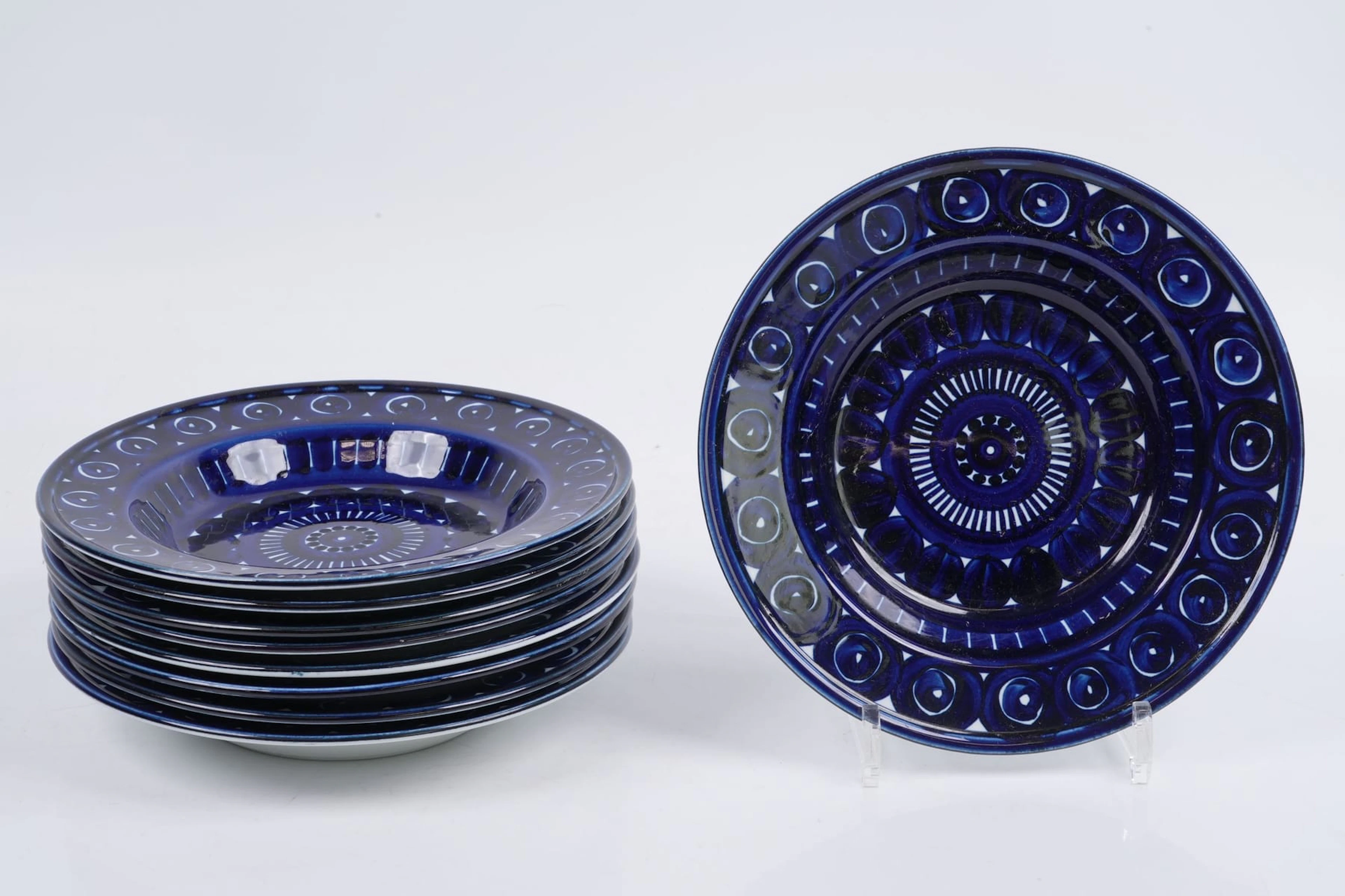 ULLA PROCOPÉ (1921-1968), djupa tallrikar, 9 st, "Valencia", Arabia