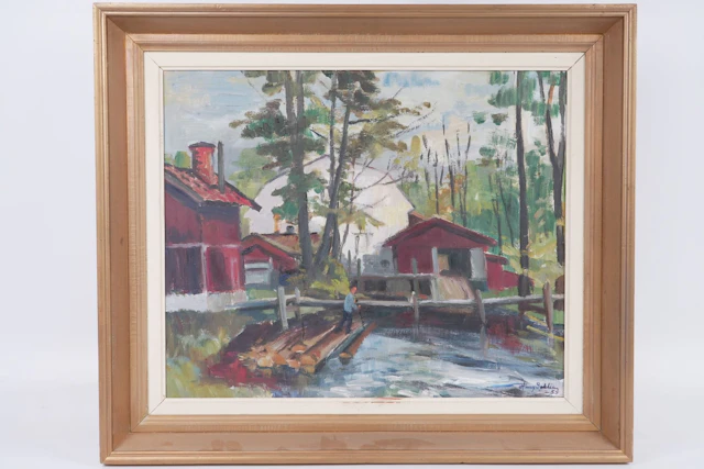HARRY SAHLIN (1905-1990), olja på pannå