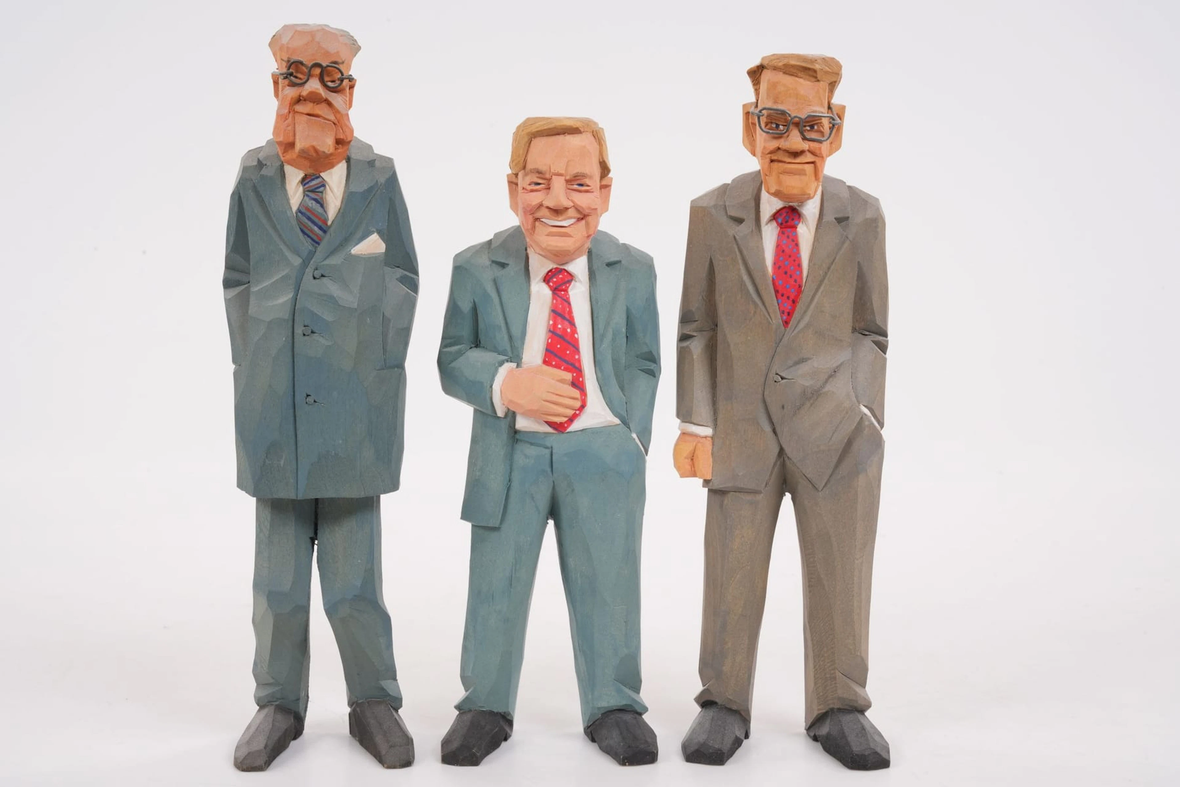 SVEN OCH URBAN GUNNARSSON, figuriner, 3 st, bemålade, skuret trä