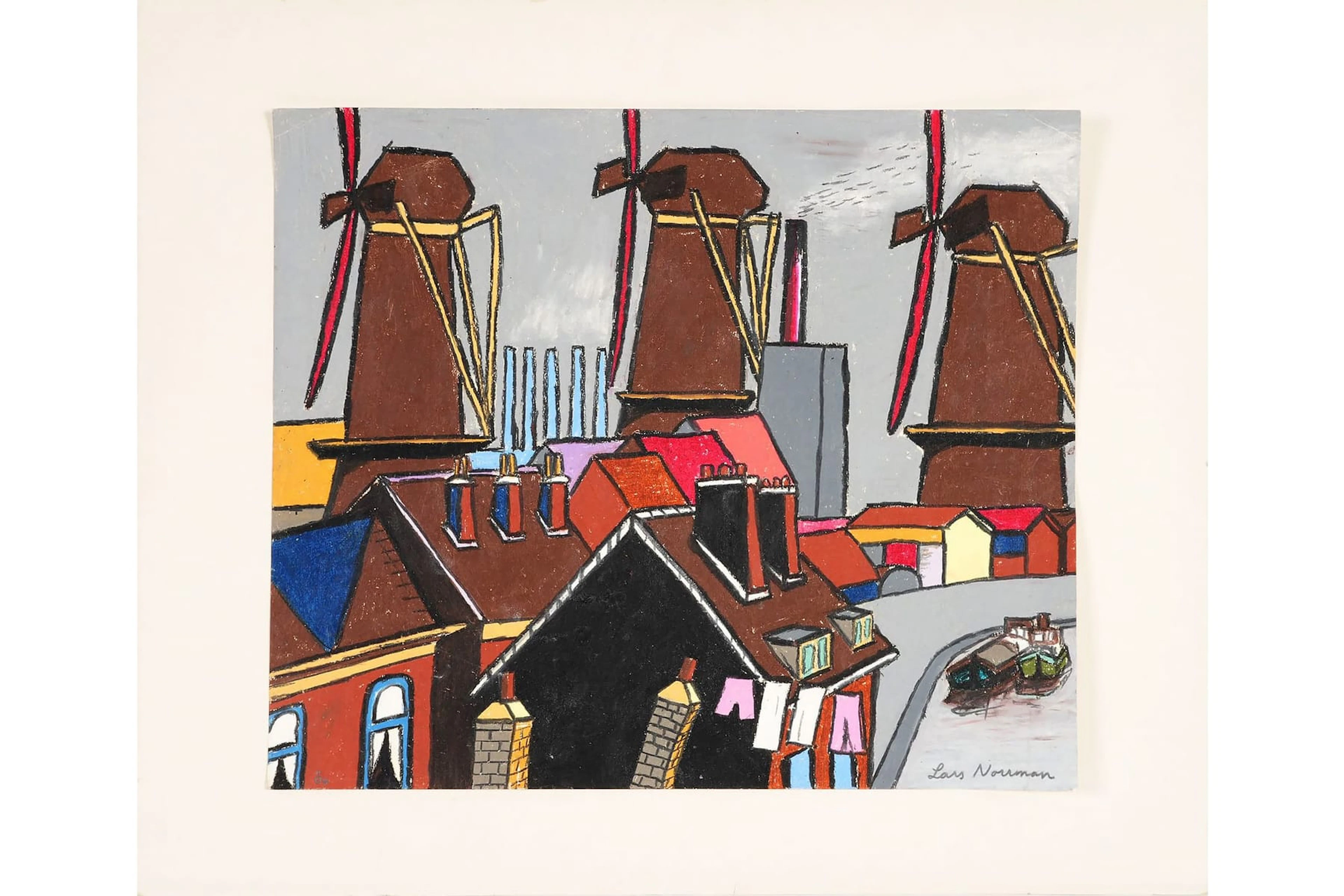 LARS NORRMAN (1915-1979), oljepastell på papper