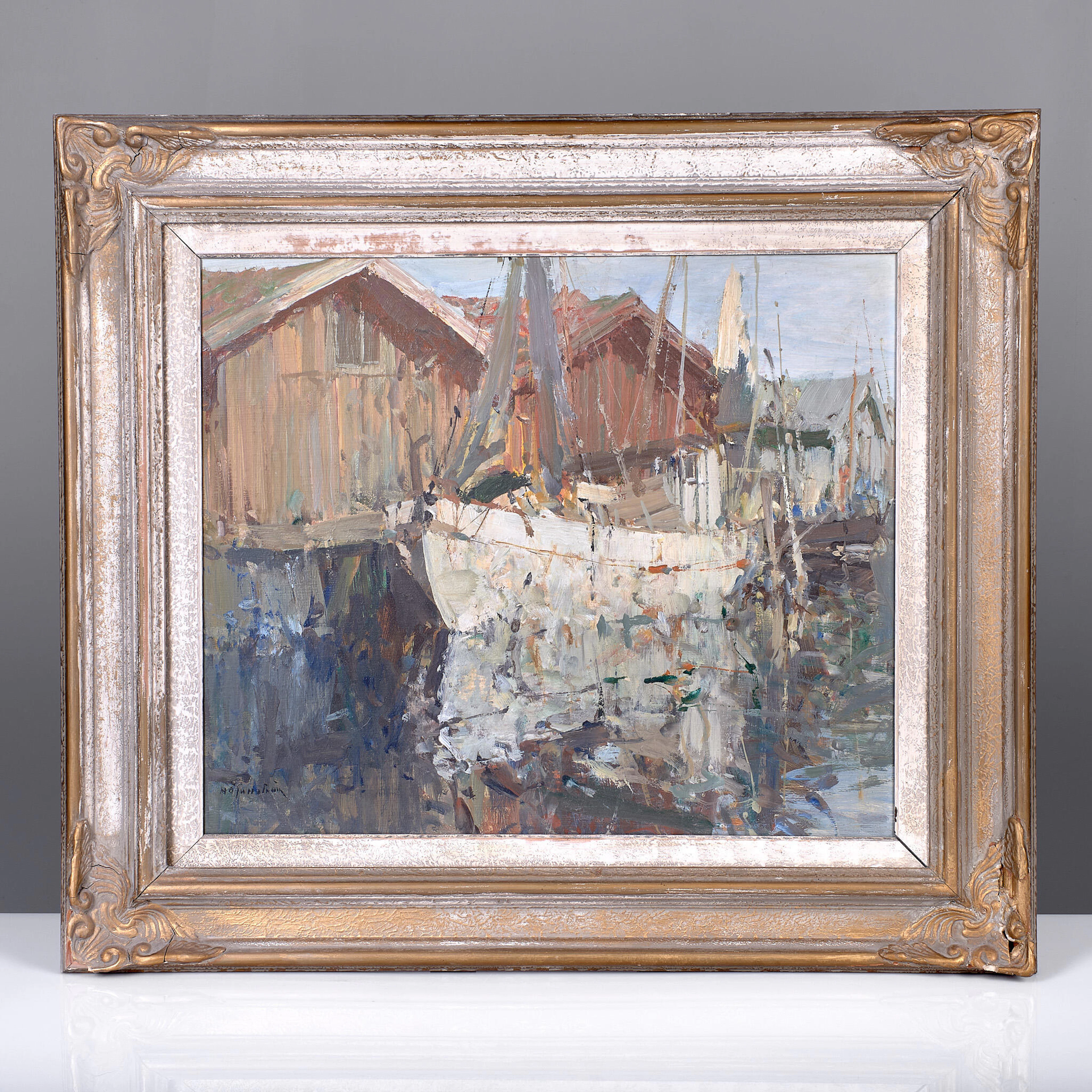 HUGO ÖFVERSTRÖM. (1900-1973). Olja på pannå.