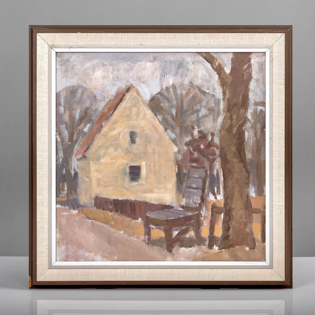 HARALD NORRBY. (1928-2020). Olja på pannå. Gråväder.