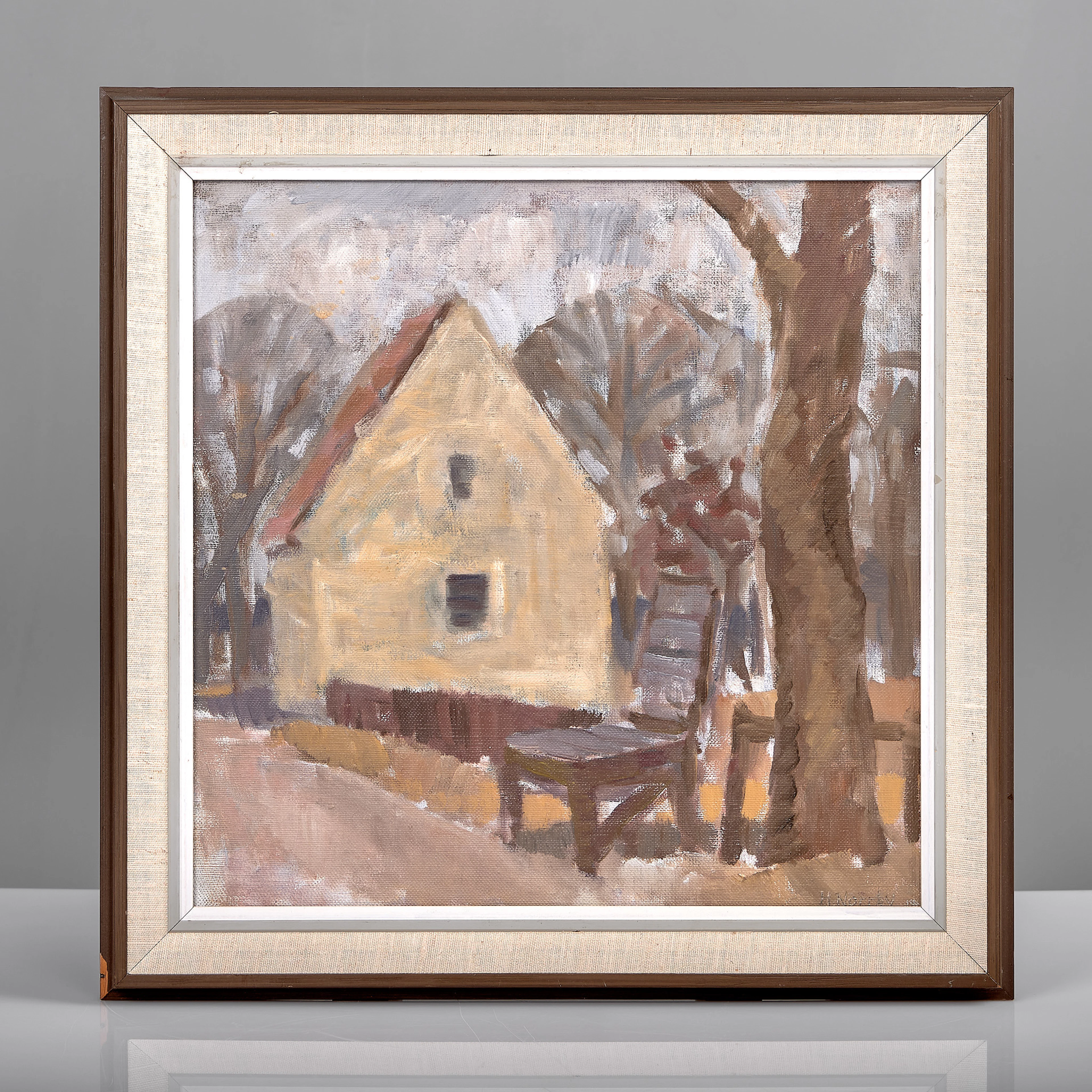 HARALD NORRBY. (1928-2020). Olja på pannå. Gråväder.