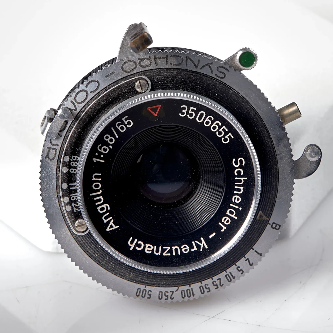 OBJEKTIV. Schneider-Kreuznach Angulon 1:6,8/65 3506655. 1953-54.