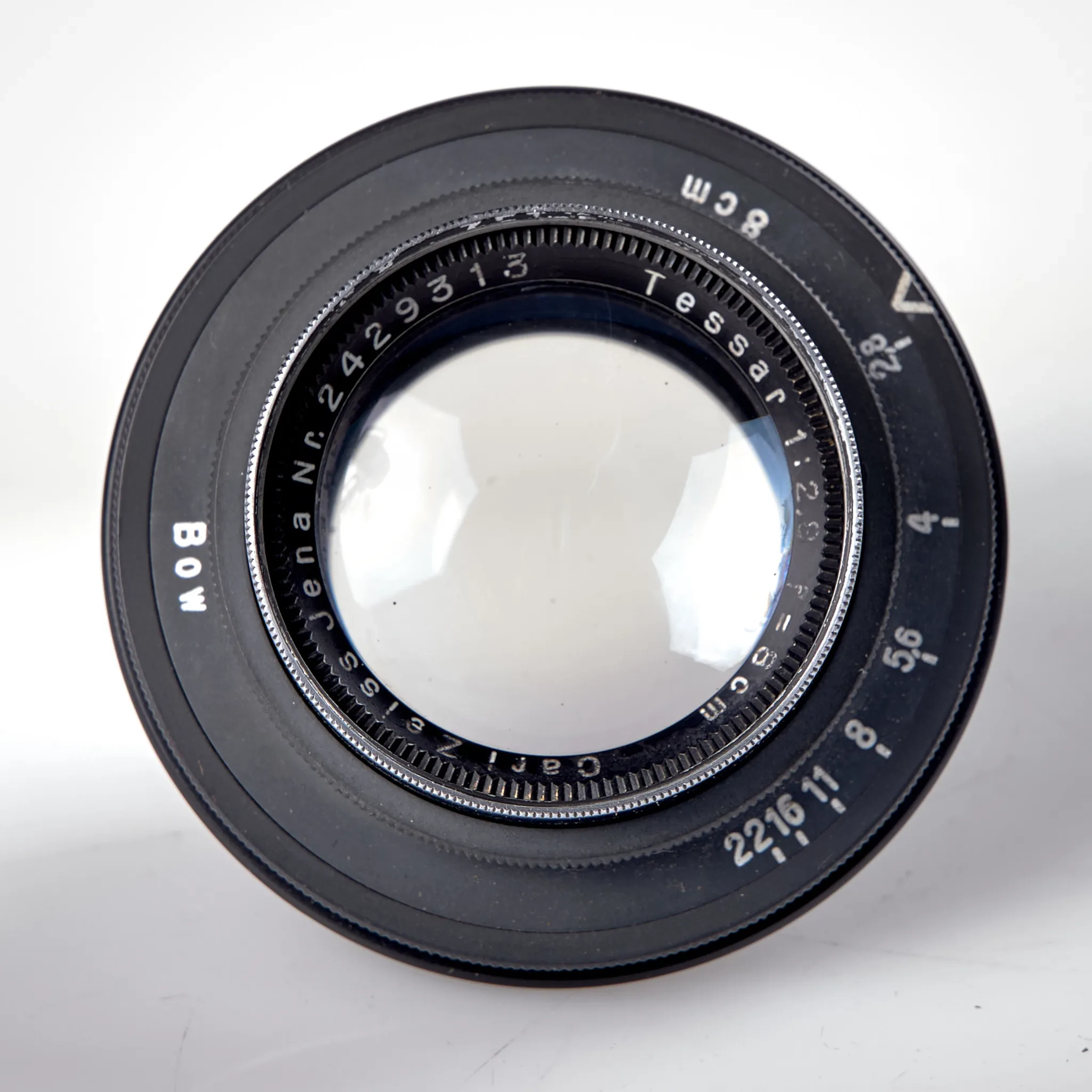 OBJEKTIV. Carl Zeiss Jena Tessar 1:2,8 f=8 cm 2429313. 1938-39.